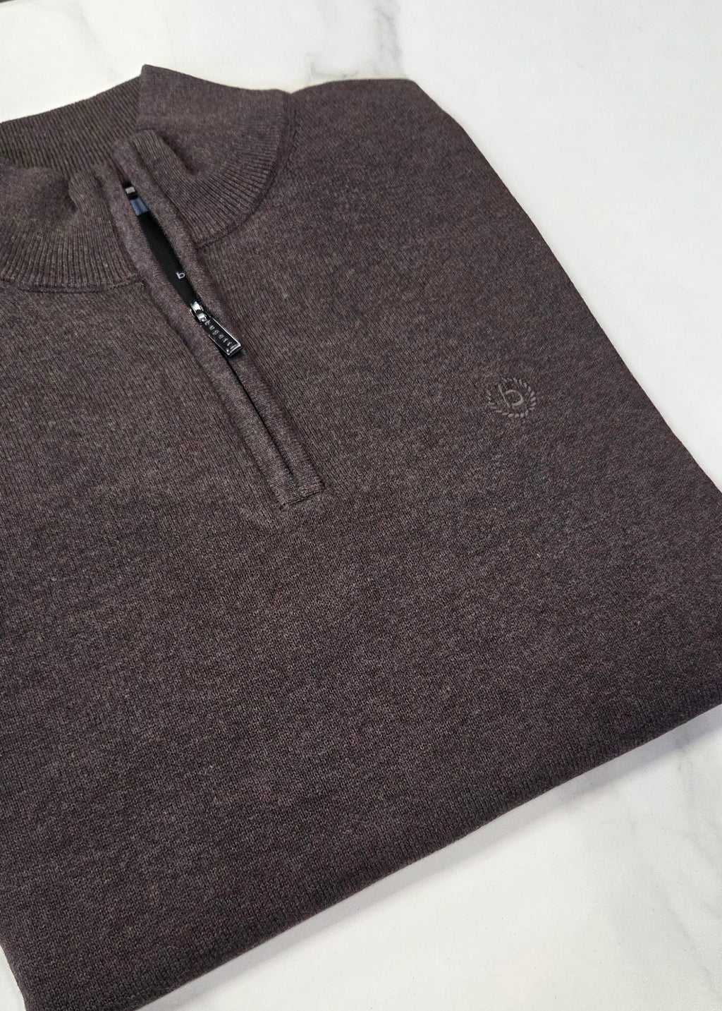 BUGATTI 1/4 ZIP KNITWEAR (25529F/90) - MOCHA