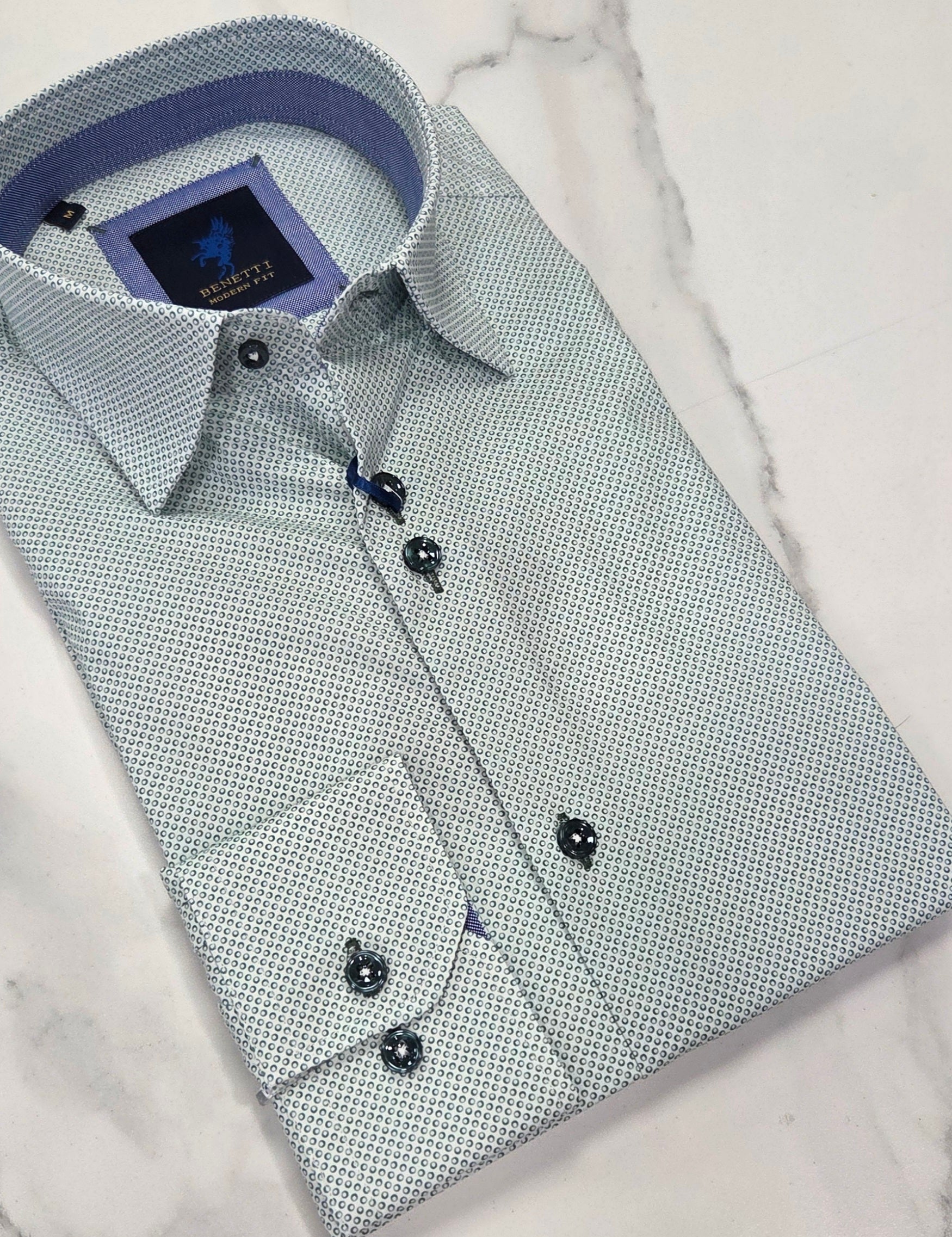 BENETTI ALEX PATTERN L/S SHIRT - GREEN