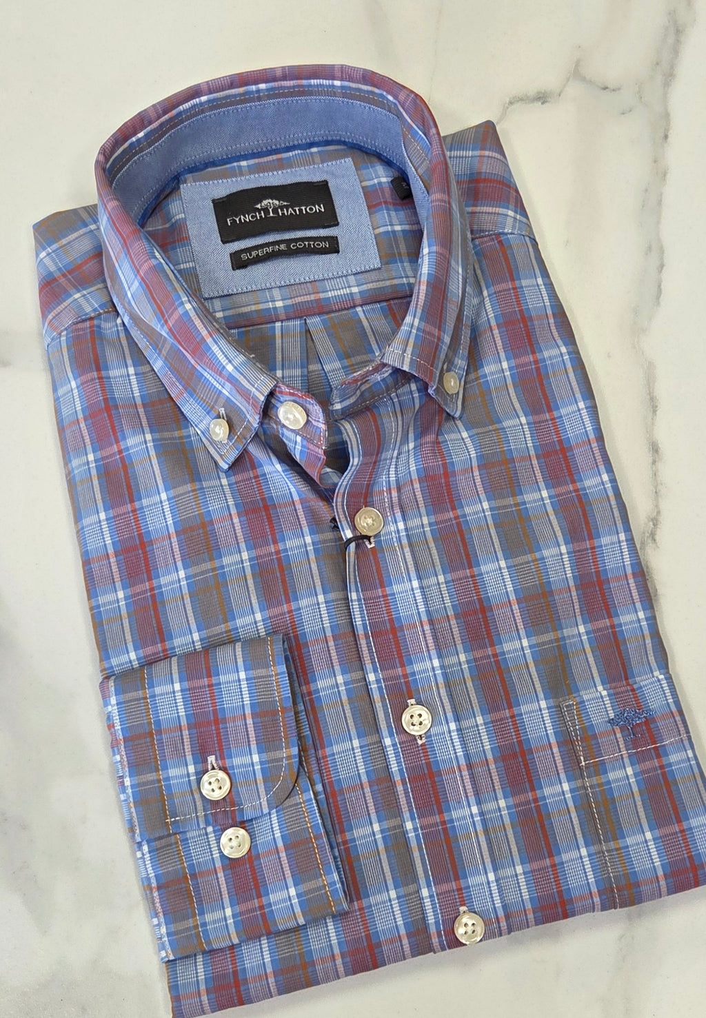 FYNCH HATTON L/S CHECK SHIRT - MULTI