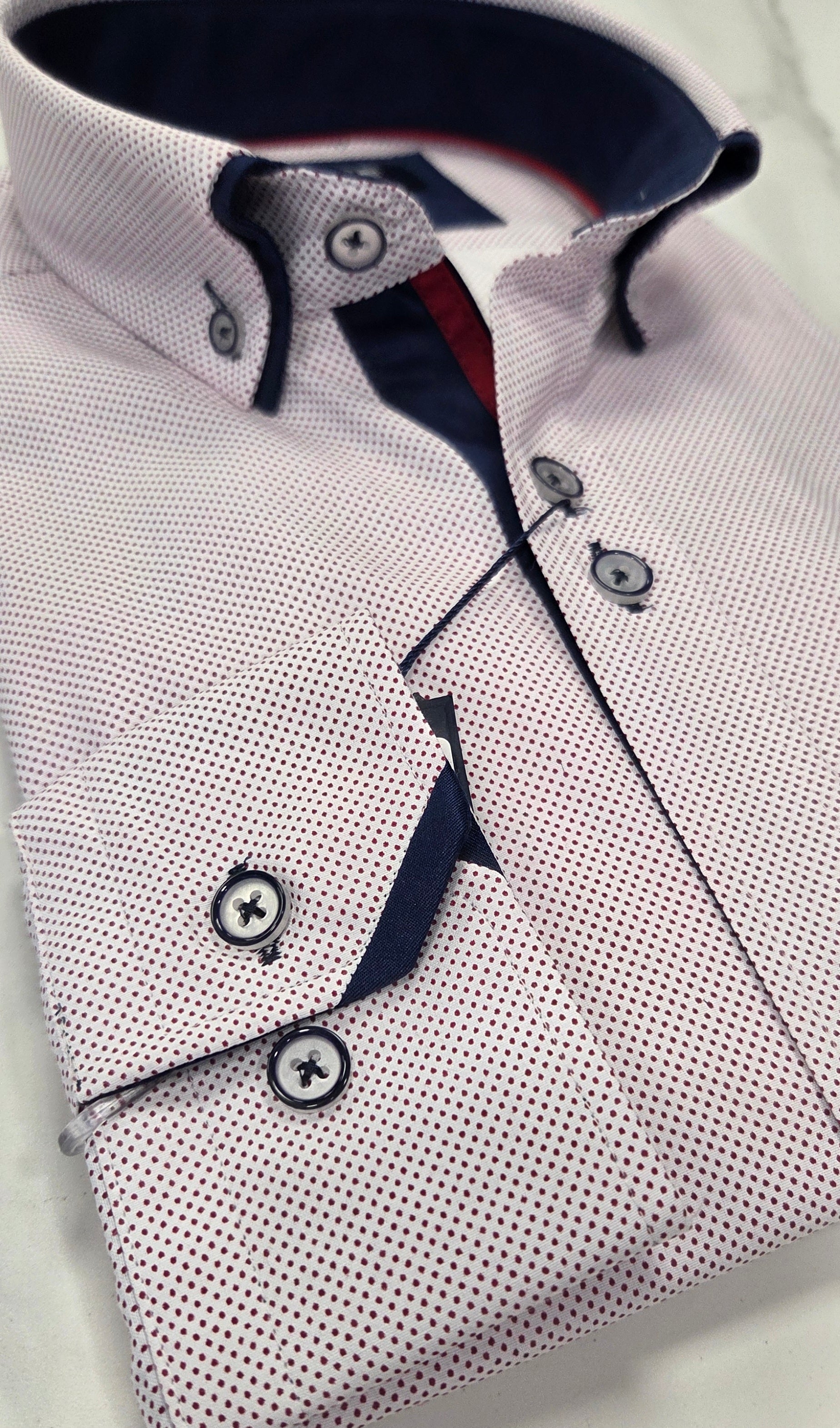 ADVISE DOUBLE COLLAR SHIRT (AD-901) - RED/WHITE