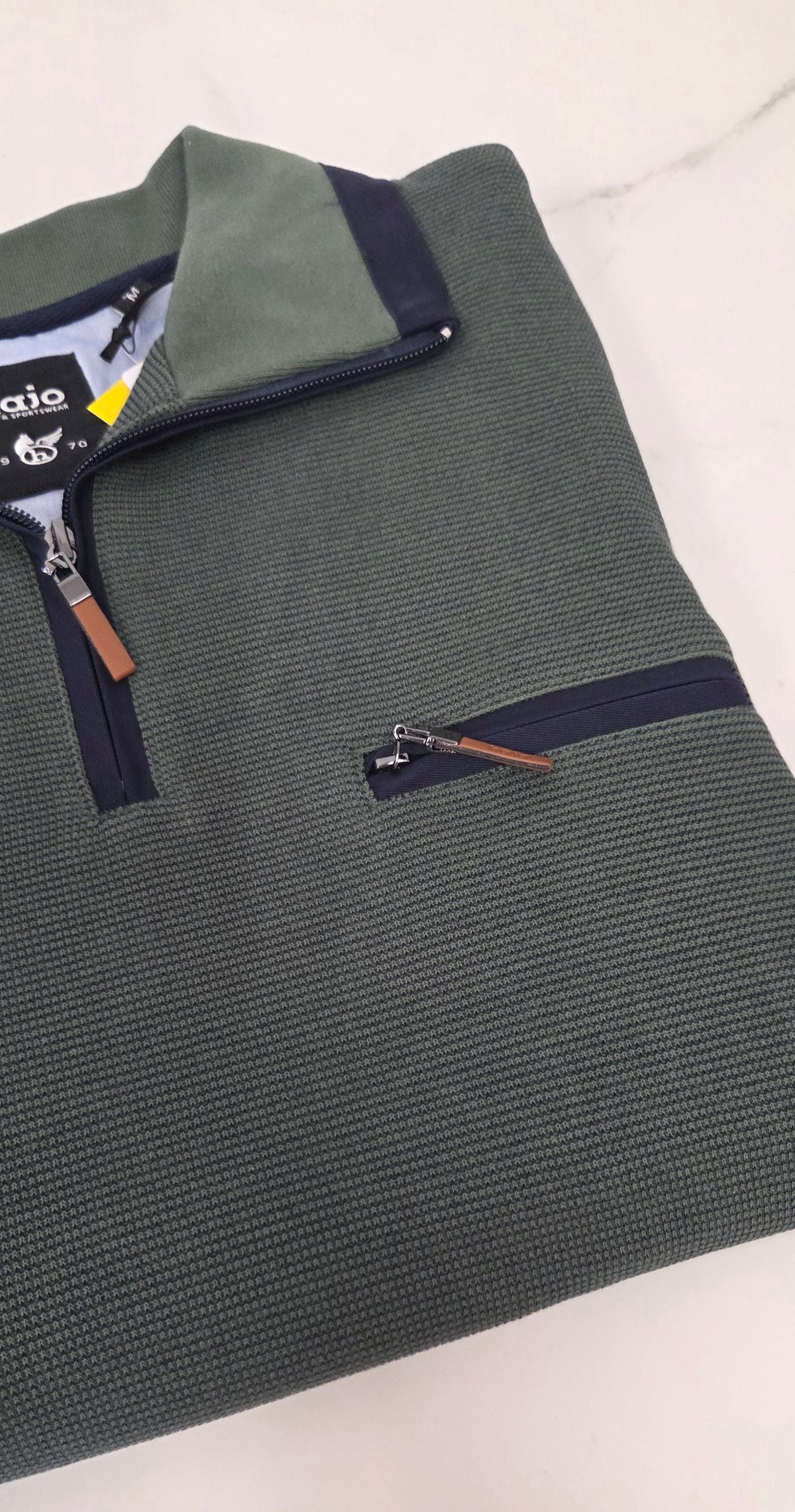 HAJO 1/2 ZIP SWEATSHIRT (26222/3/592) - SAGE
