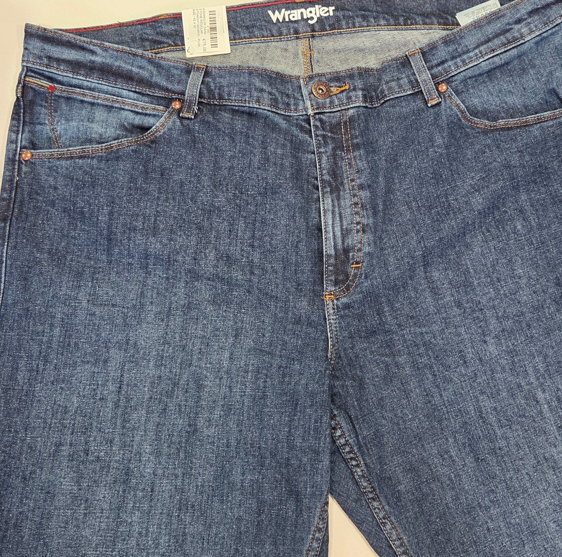 WRANGLER DARK STONE REGULAR STRAIGHT DENIMS - PLUS SIZE