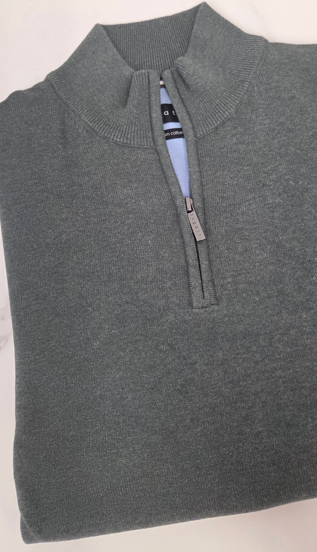BUGATTI 1/4 ZIP KNITWEAR (25529F/150) - SAGE