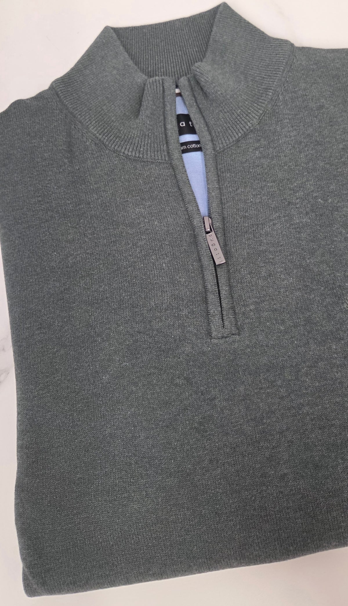BUGATTI 1/4 ZIP KNITWEAR (25529F/150) - SAGE