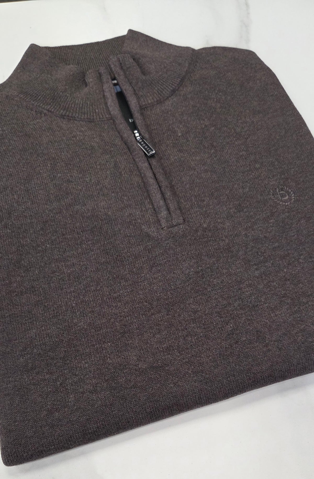 BUGATTI 1/4 ZIP KNITWEAR (25529F/90) - MOCHA