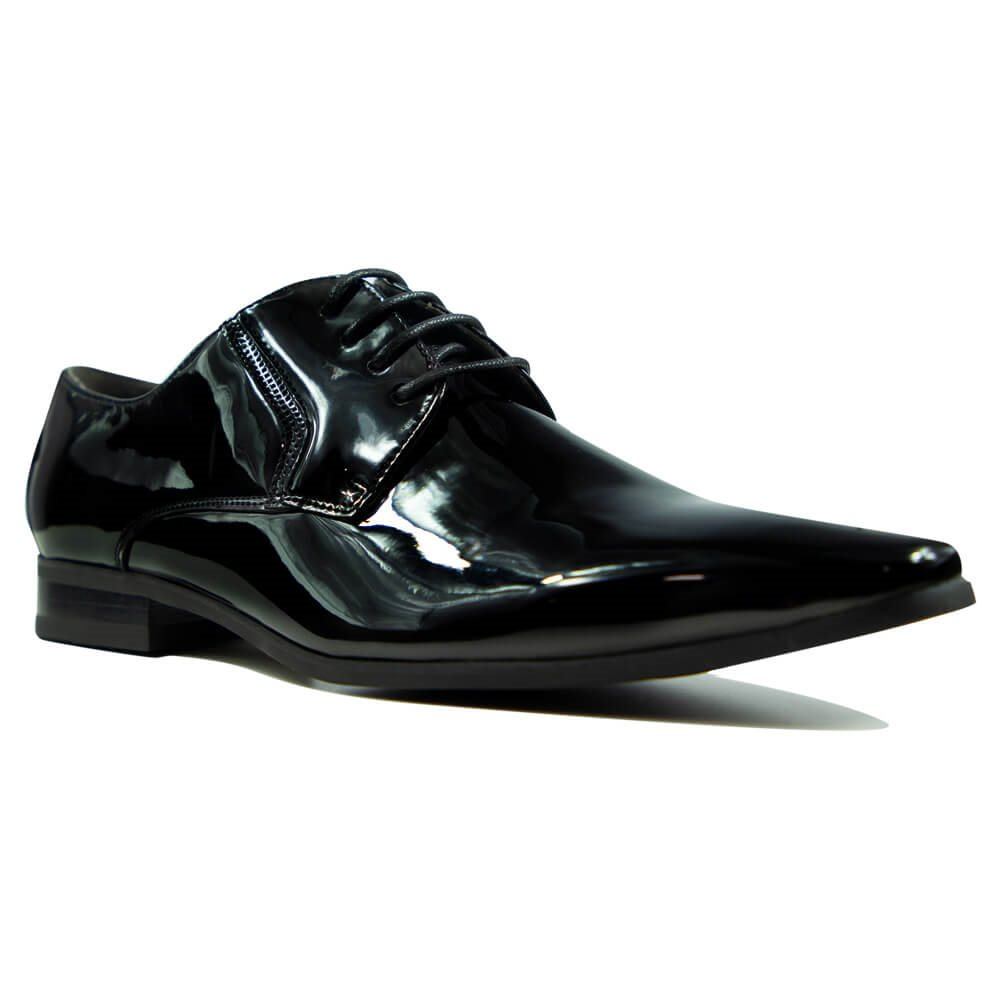 MARCOZZI BRUSSELS PATENT TUX SHOE - BLACK