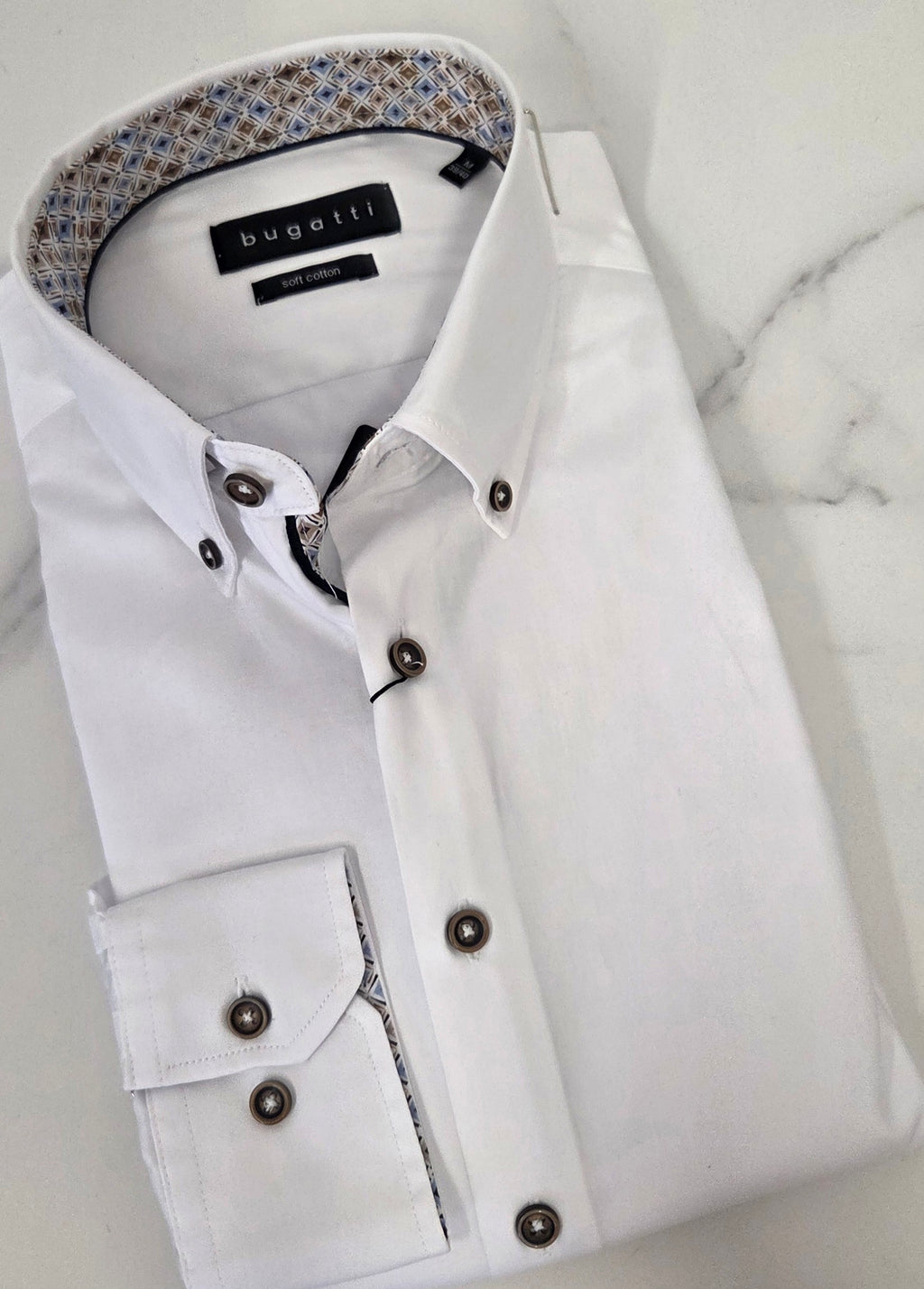 BUGATTI L/S SHIRT - WHITE
