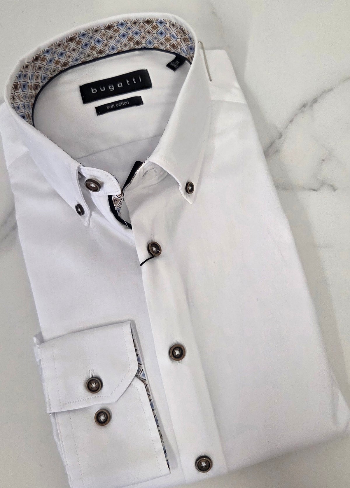 BUGATTI L/S SHIRT - WHITE