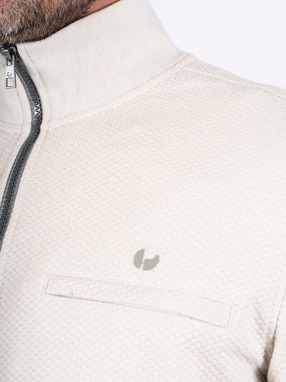 PRE END ALF 1/4 ZIP TEXTURED ZIP - CREAM