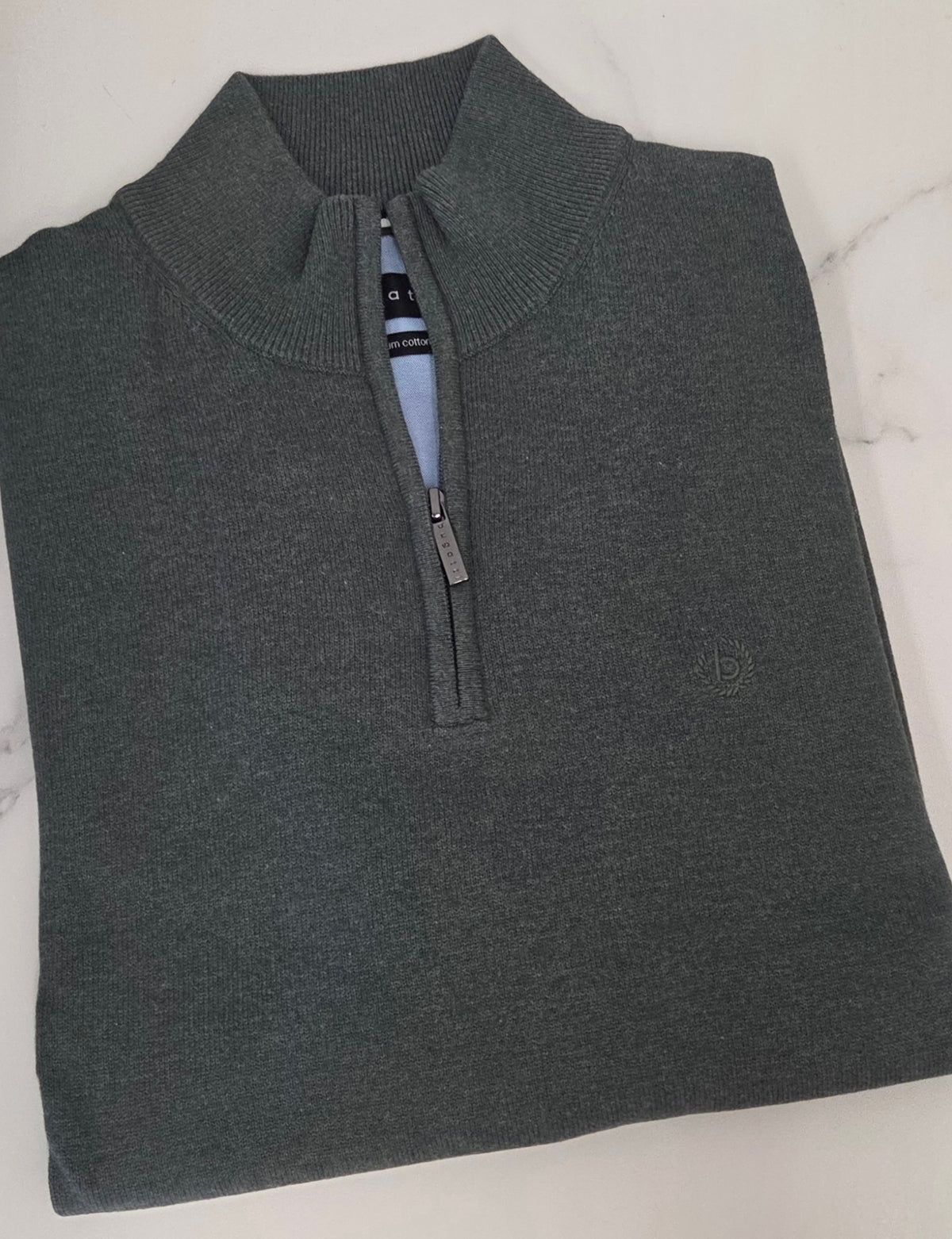 BUGATTI 1/4 ZIP KNITWEAR (25529F/150) - SAGE