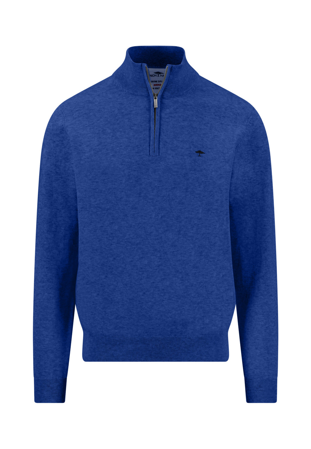 FYNCH HATTON 1/4 ZIP KNITWEAR (1614215/674) - COBALT BLUE