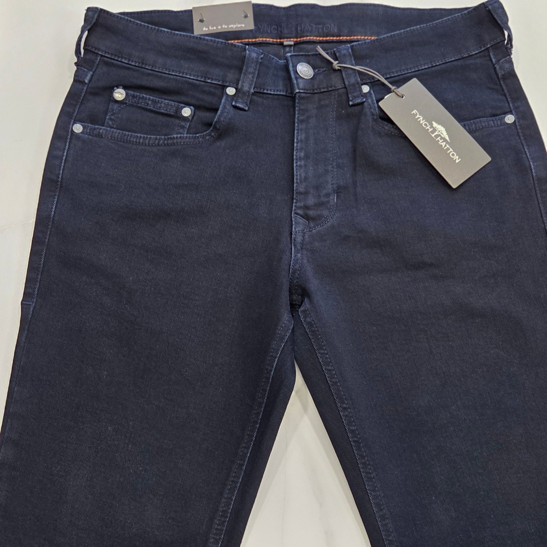 FYNCH HATTON STRETCH JEANS - BLUE/BLACK DENIM