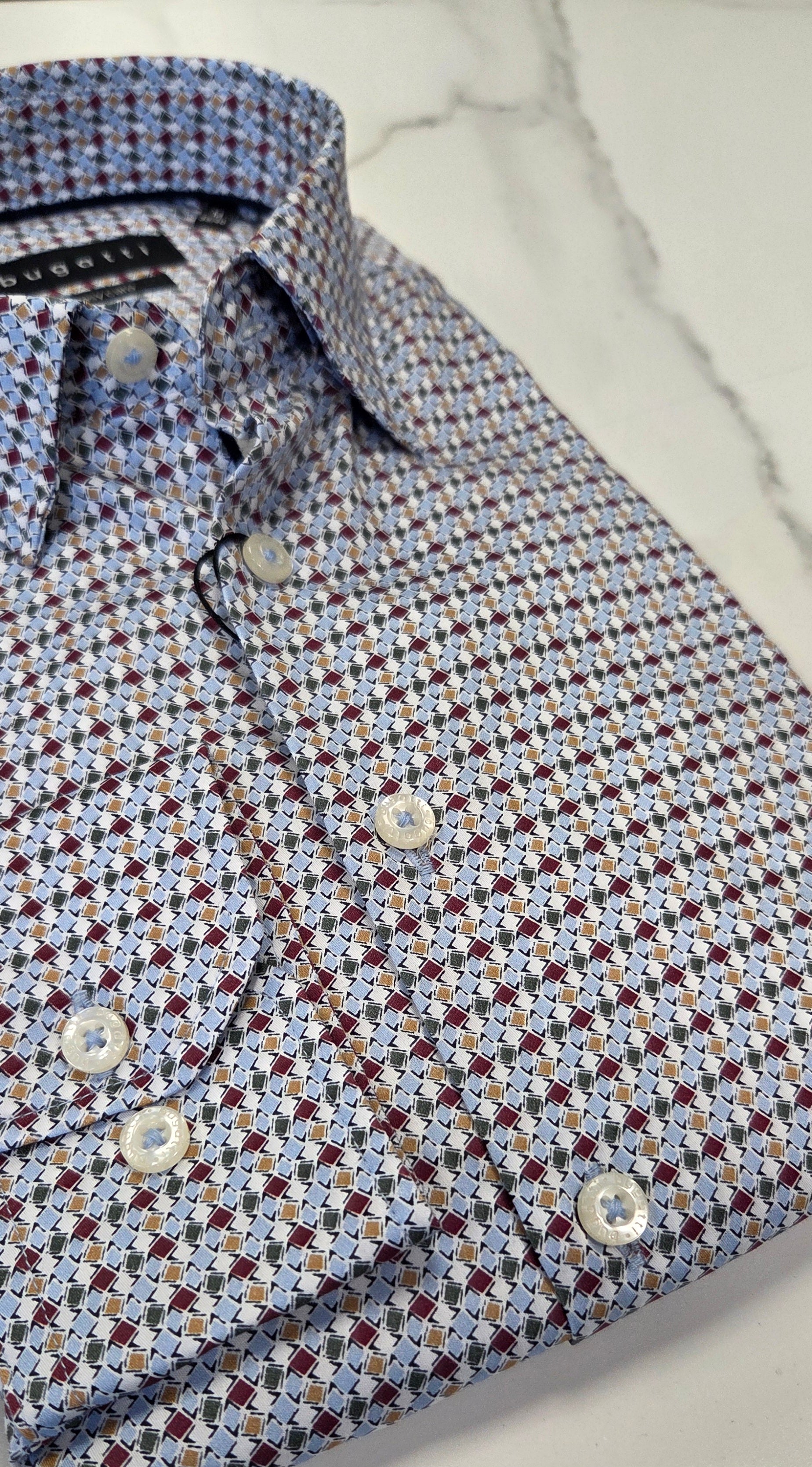 BUGATTI PATTERN L/S SHIRT  - MULTI