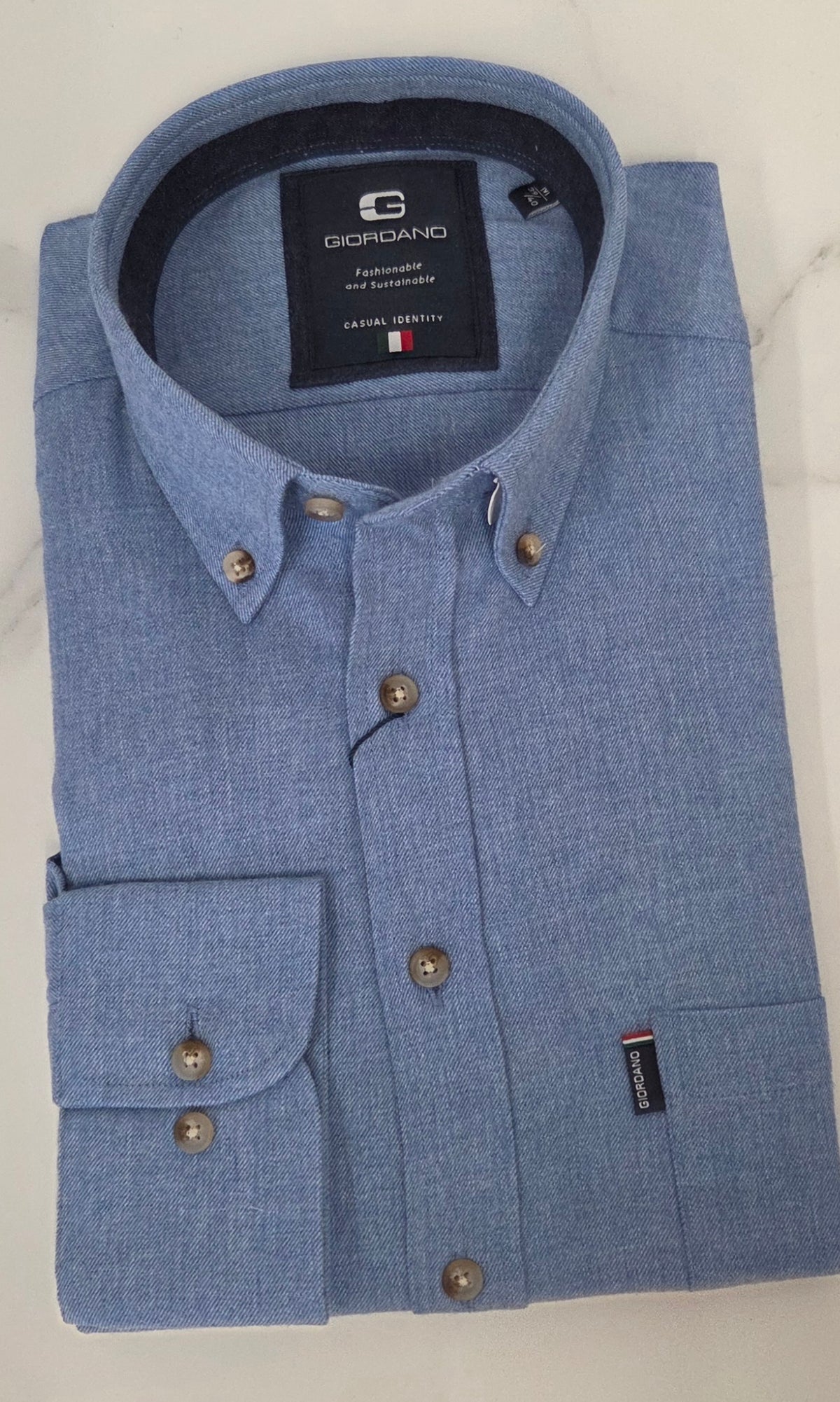 GIORDANO L/S SHIRT (627005/62) - BLUE