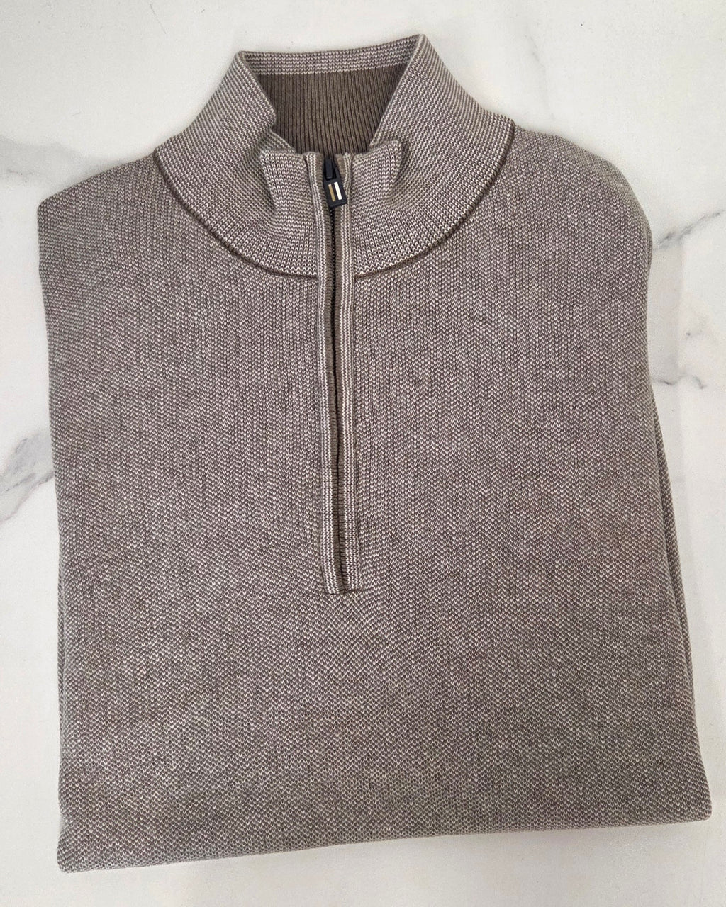 BAILEYS 1/4 ZIP KNIT (628409/985) - BEIGE