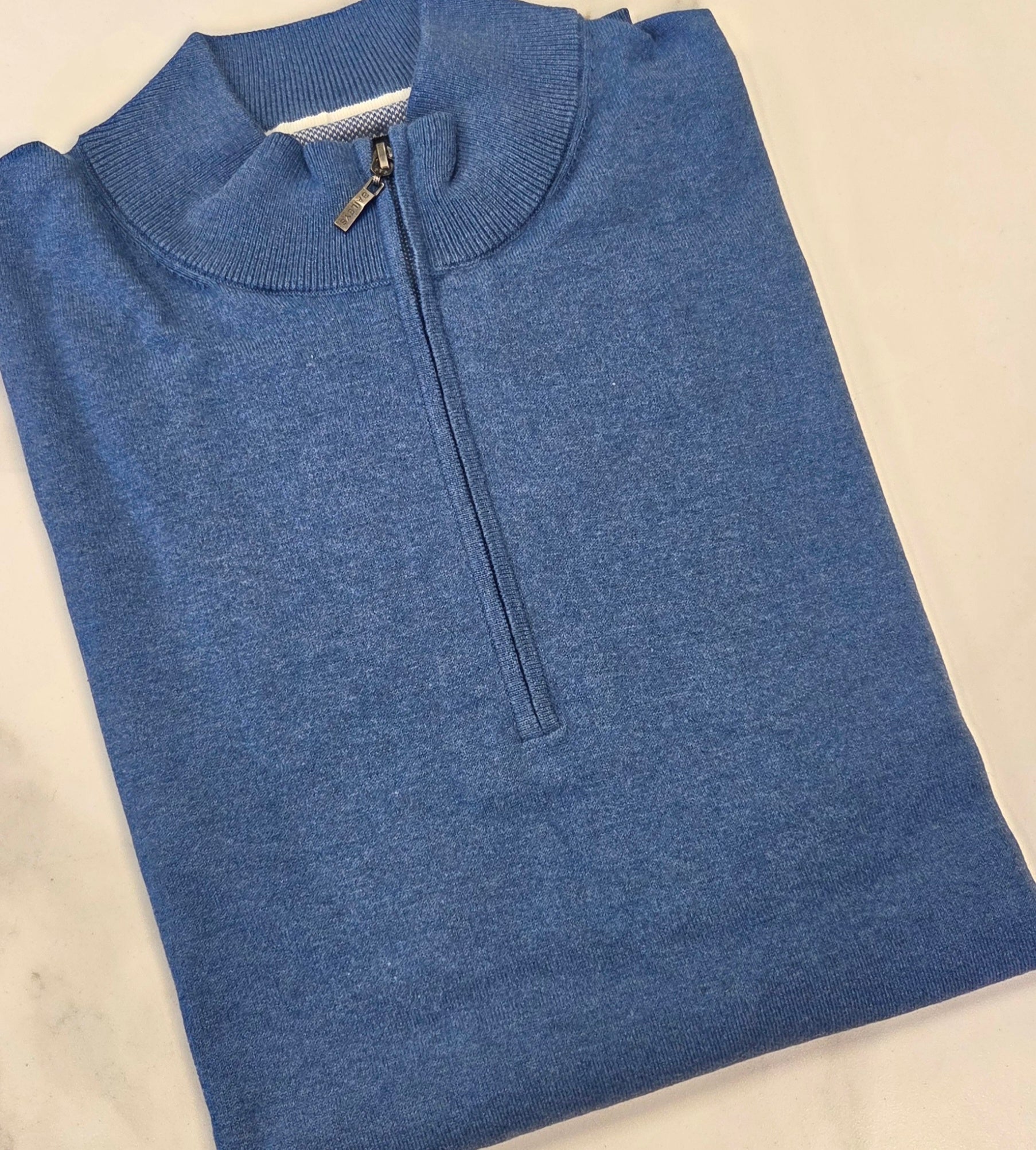 BAILEYS 1/4 ZIP KNITWEAR PLUS SIZED 3XL - 5XL  - OCEAN BLUE