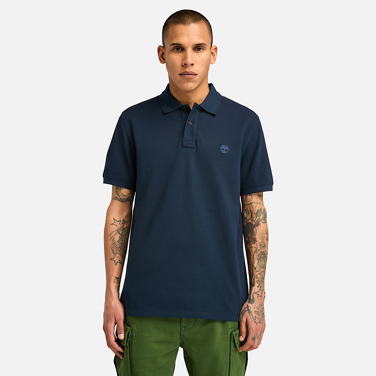 TIMBERLAND PIQUE POLO SHIRT  - NAVY