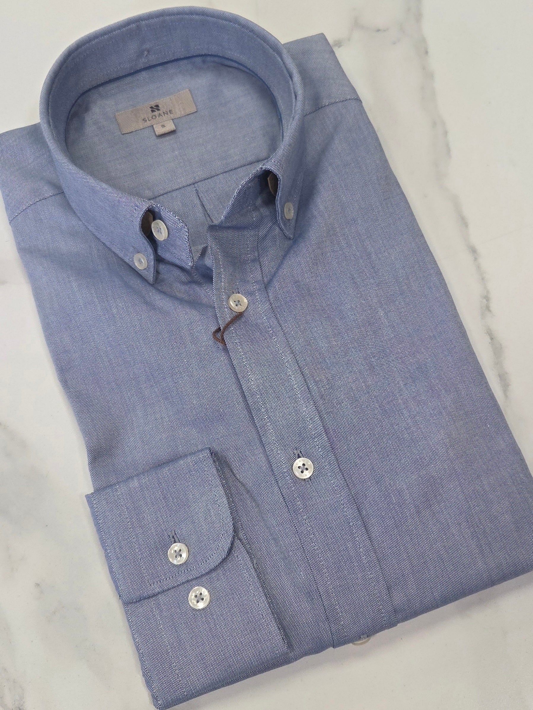 SLOANE FOXTON L/S OXFORD COTTON SHIRT - LIGHT BLUE