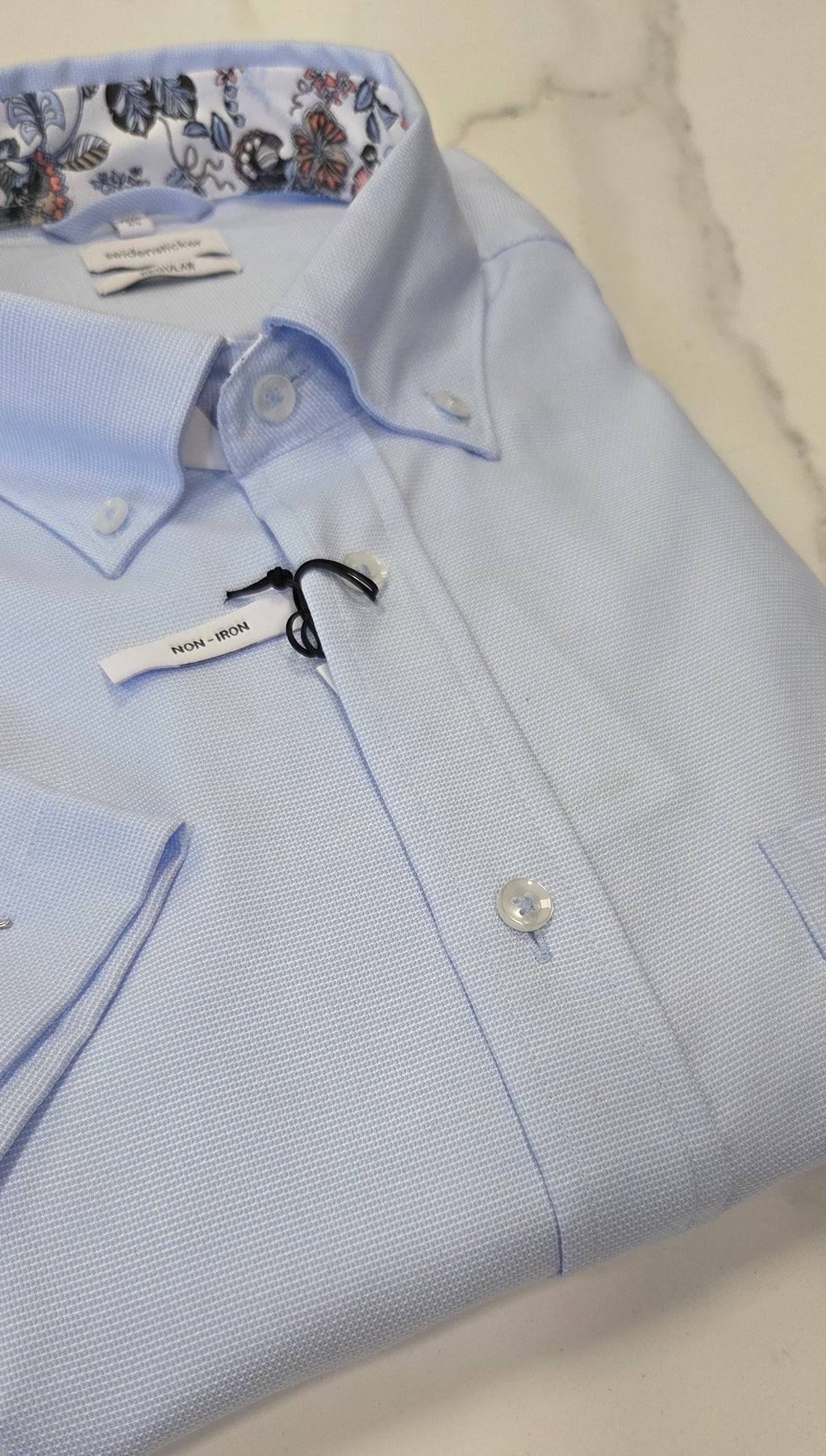 SEIDENSTICKER S/S SHIRT REGULAR FIT (01.146649/42) - BABY BLUE