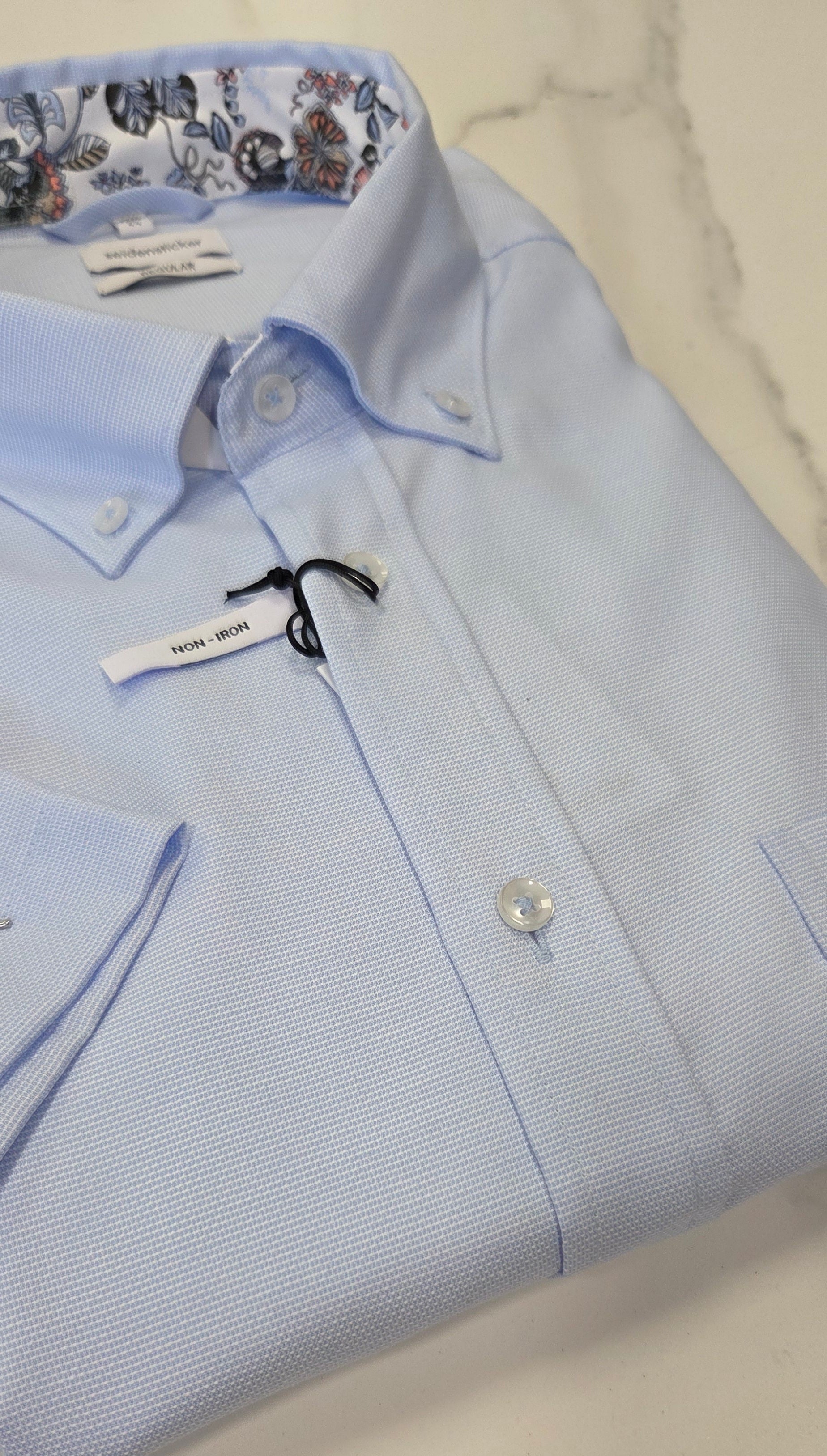 SEIDENSTICKER S/S SHIRT REGULAR FIT (01.146649/42) - BABY BLUE