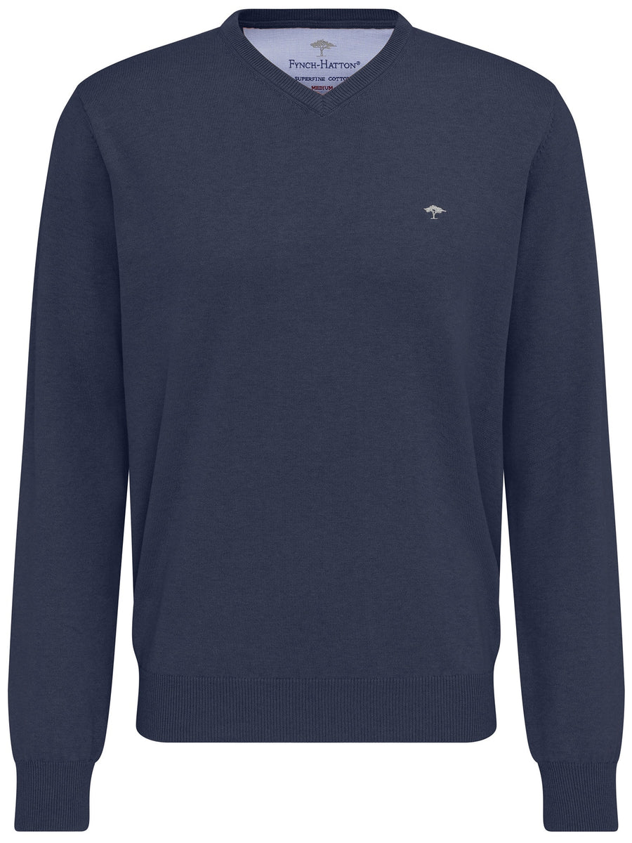 FYNCH HATTON V-NECK KNITWEAR - NIGHT