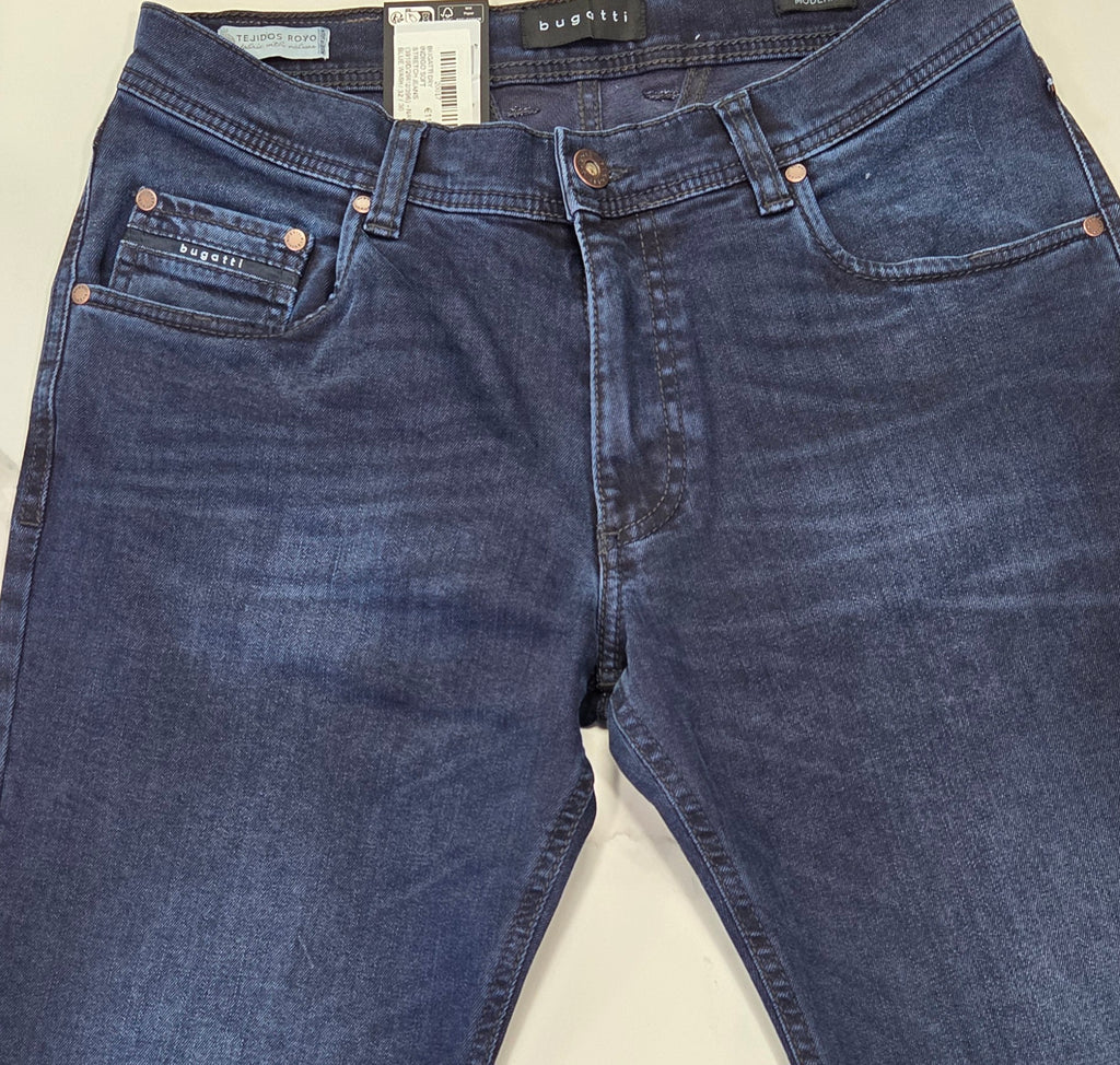 BUGATTI DRY INDIGO SOFT STRETCH JEANS (3919D/26612/396) - NAVY BLUE WASH