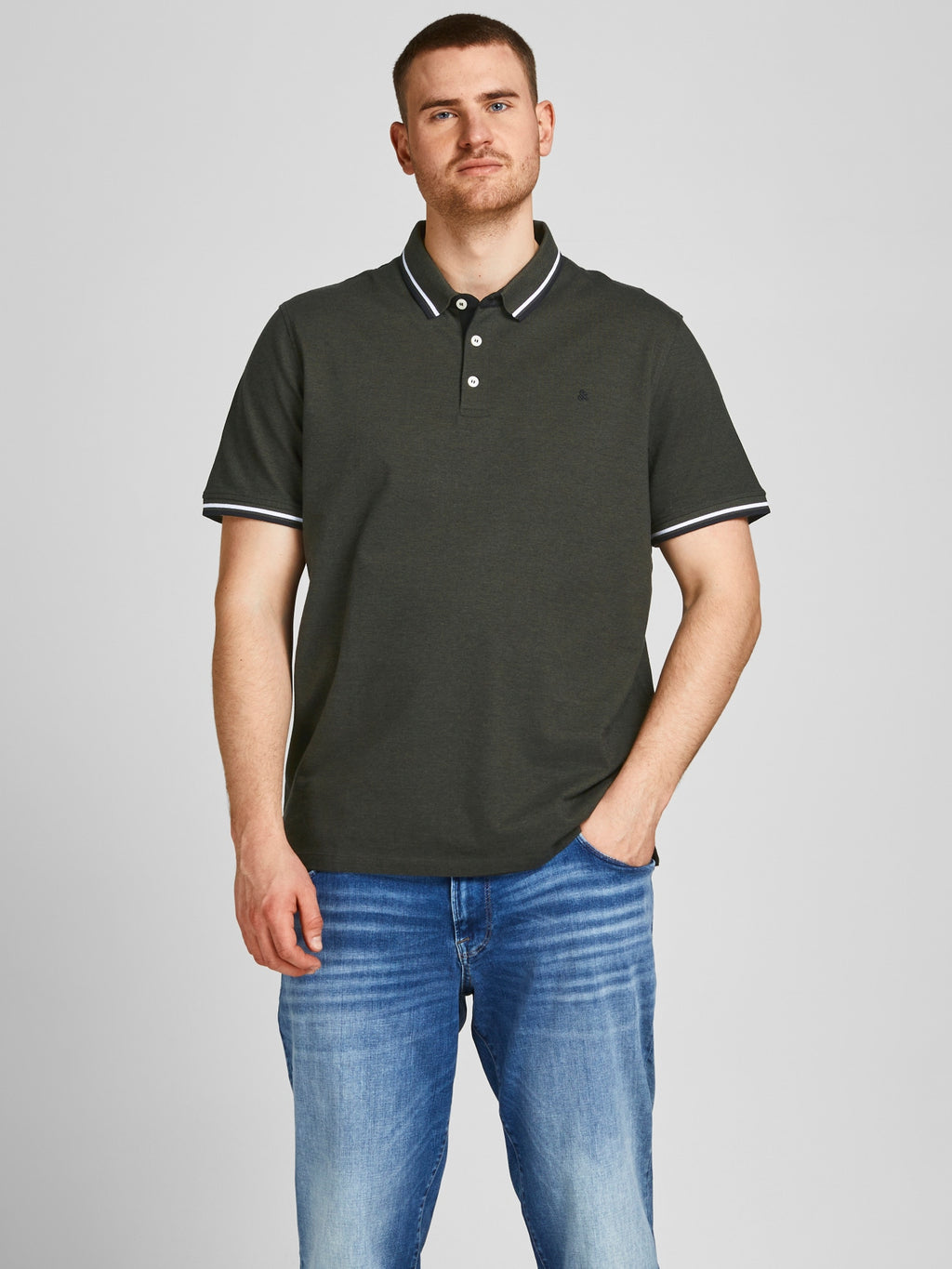 JACK & JONES MIRAGE POLOSHIRT PLUS SIZE - KHAKI