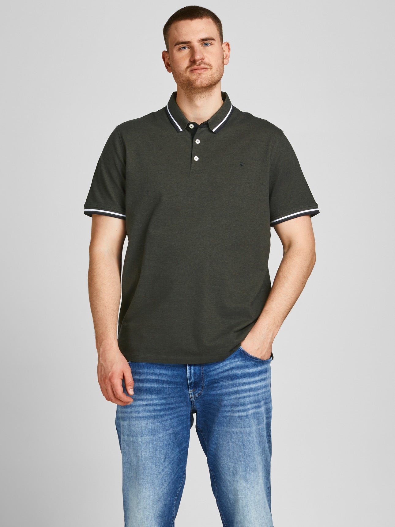 JACK & JONES MIRAGE POLOSHIRT PLUS SIZE - KHAKI