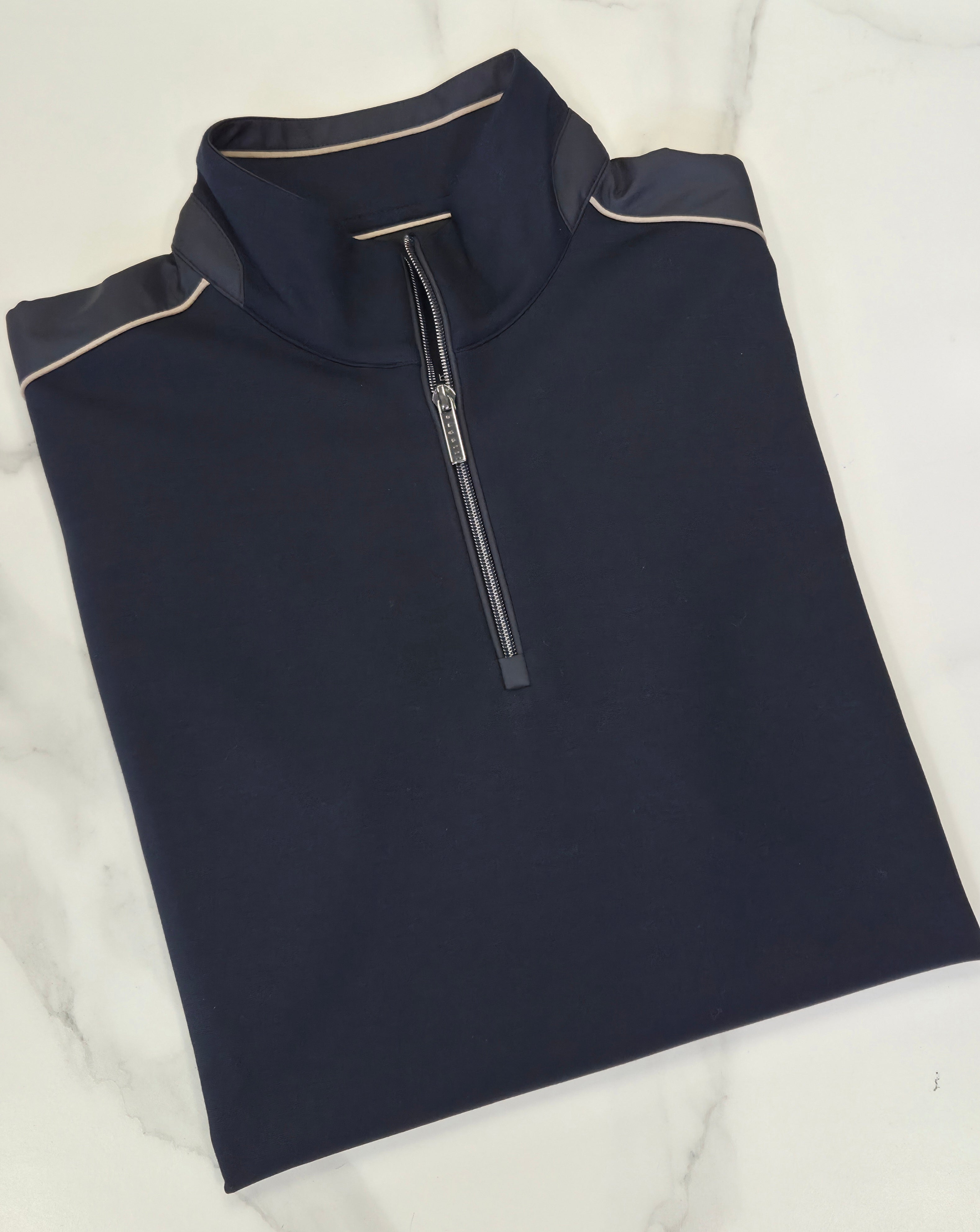 BUGATTI 1/4 ZIP SWEATSHIRT (15123E) -Navy