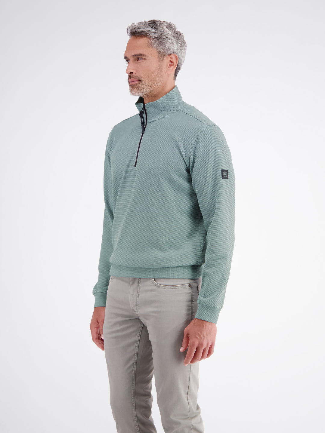 LERROS SELANIK 1/4 ZIP TROYER SWEATSHIRT - LIGHT GREEN