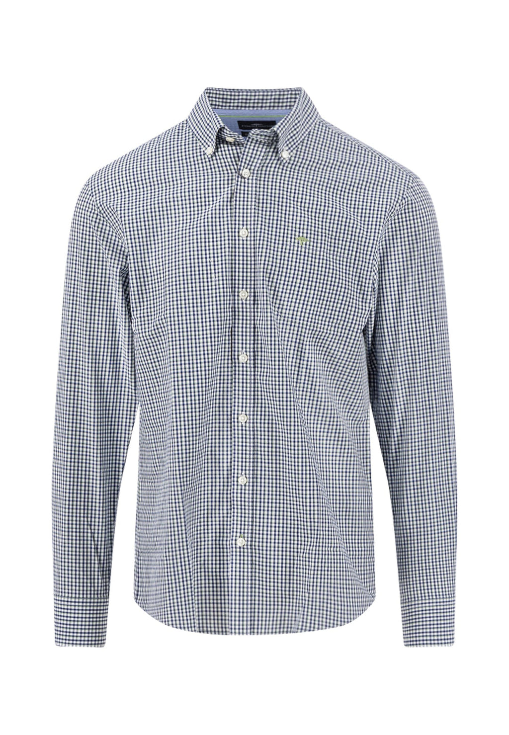 FYNCH HATTON COMBI CHECK L/S SHIRT (16135120) -NAVY/GREEN