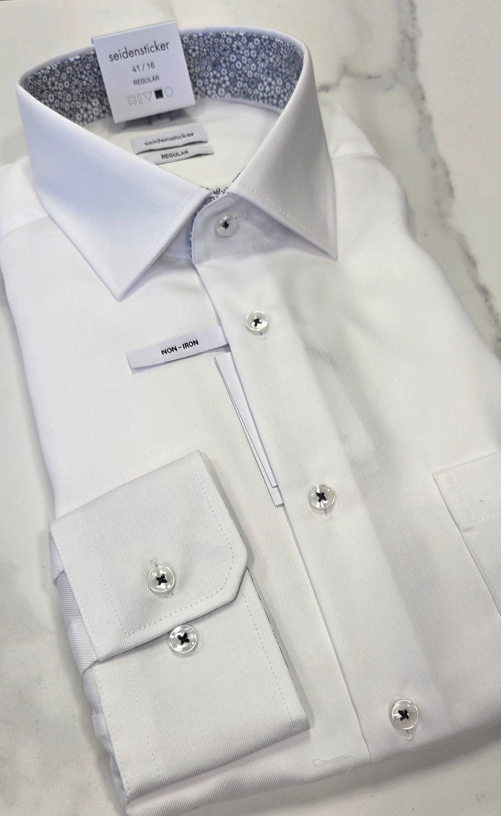 SEIDENSTICKER L/S REGULAR FIT (01.147200/01) - WHITE