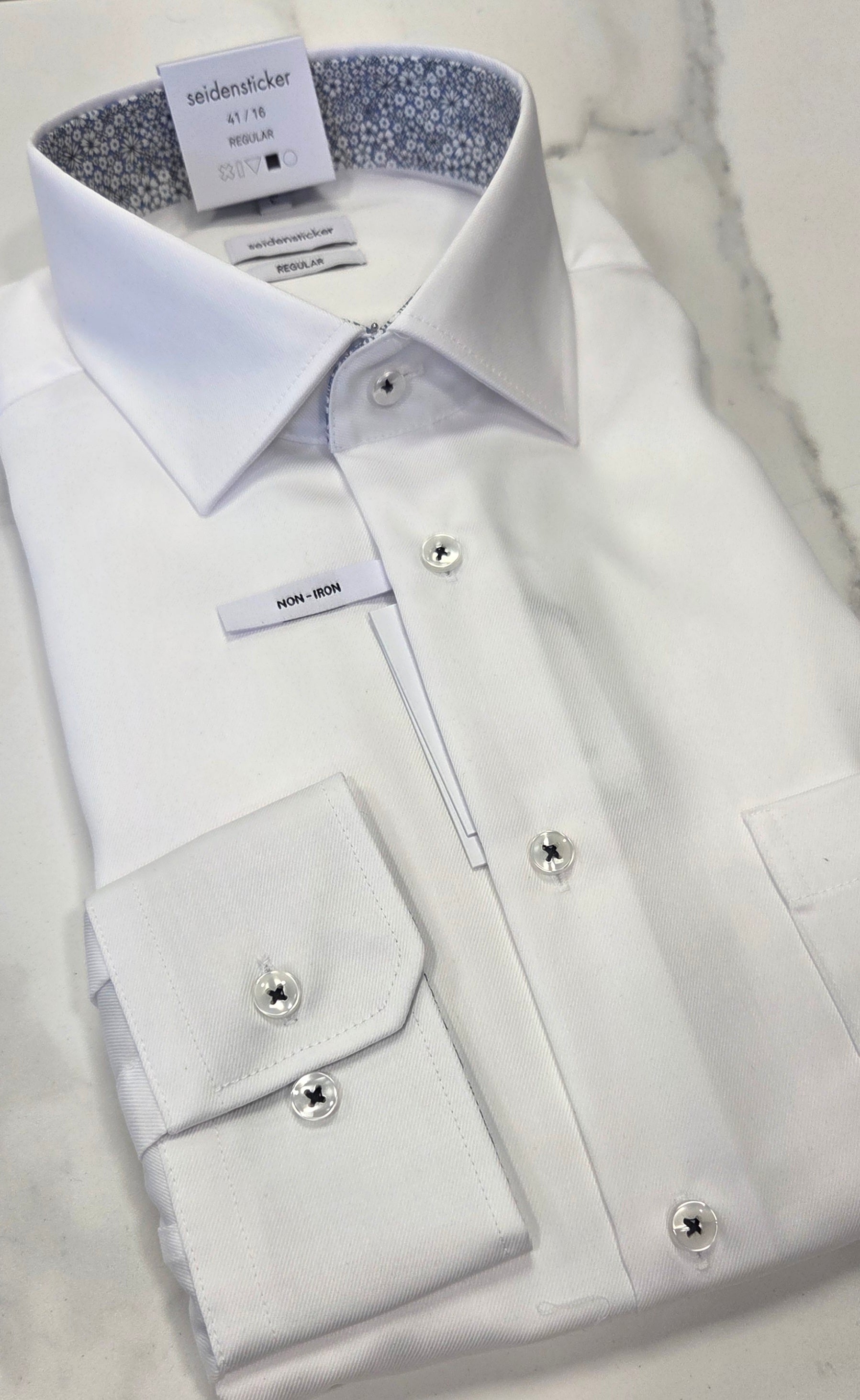 SEIDENSTICKER L/S REGULAR FIT (01.147200/01) - WHITE