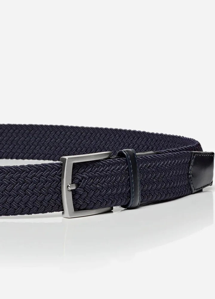 MONTI HAVANNA ELASTIC BRAIDED BELT  - NAVY