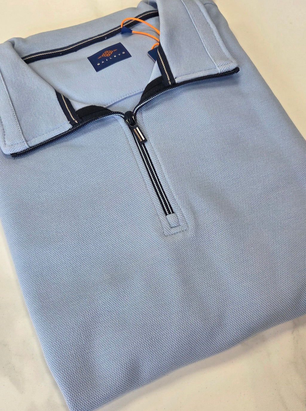 BAILEYS 1/4 ZIP SWEATSHIRT PLUS SIZED 3XL - 6XL- BABY BLUE