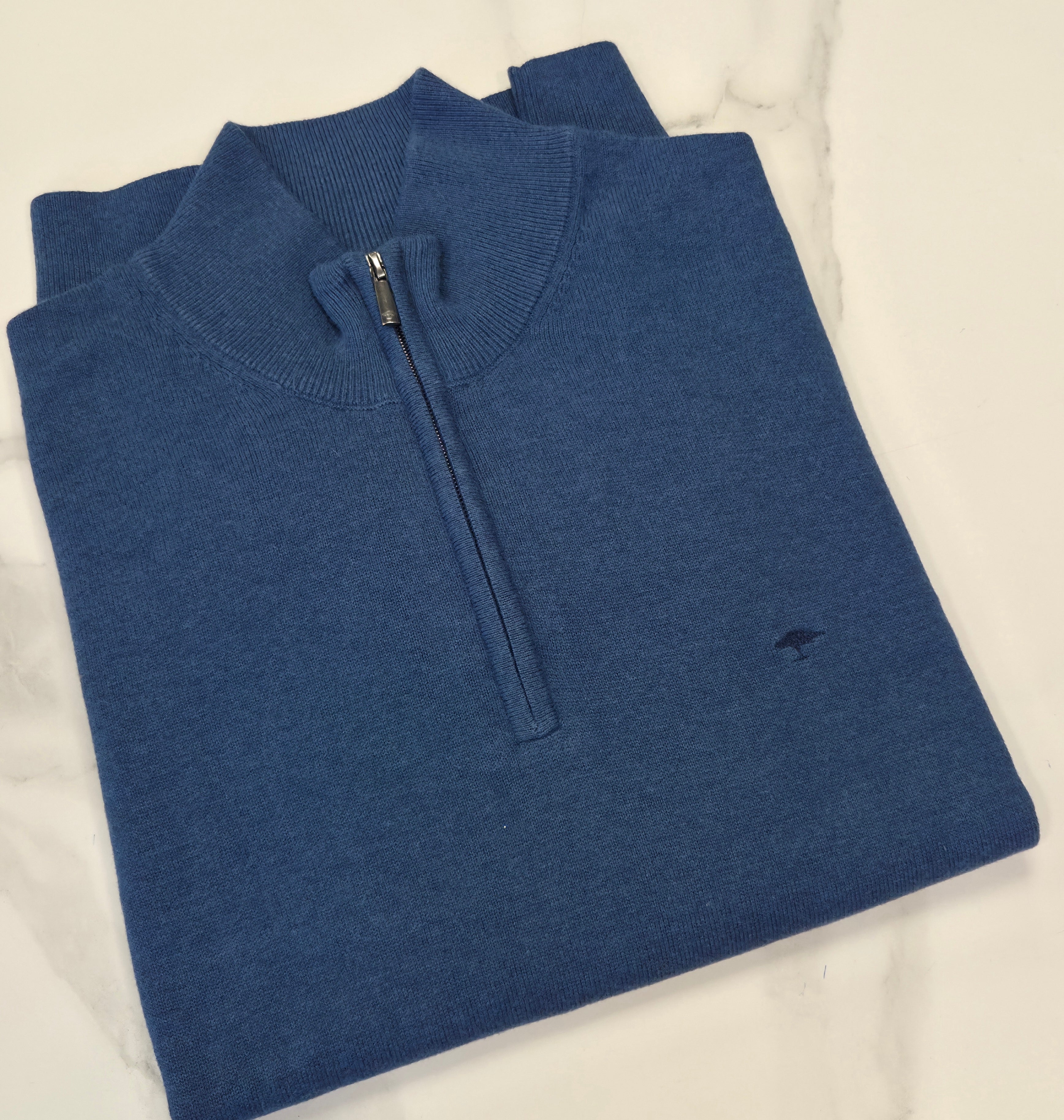 FYNCH HATTON 1/4 ZIP KNITWEAR (1613215/672) - MIDNIGHT