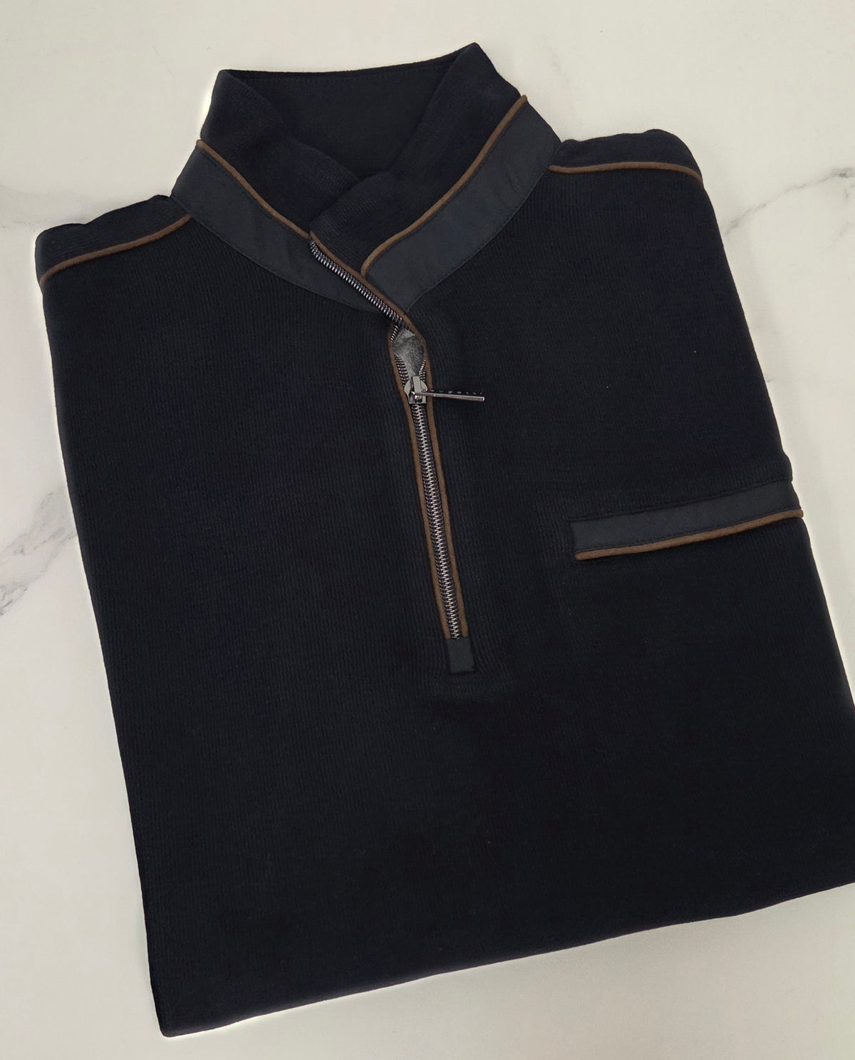 BUGATTI 1/4 ZIP SWEAT TROYER  - NAVY
