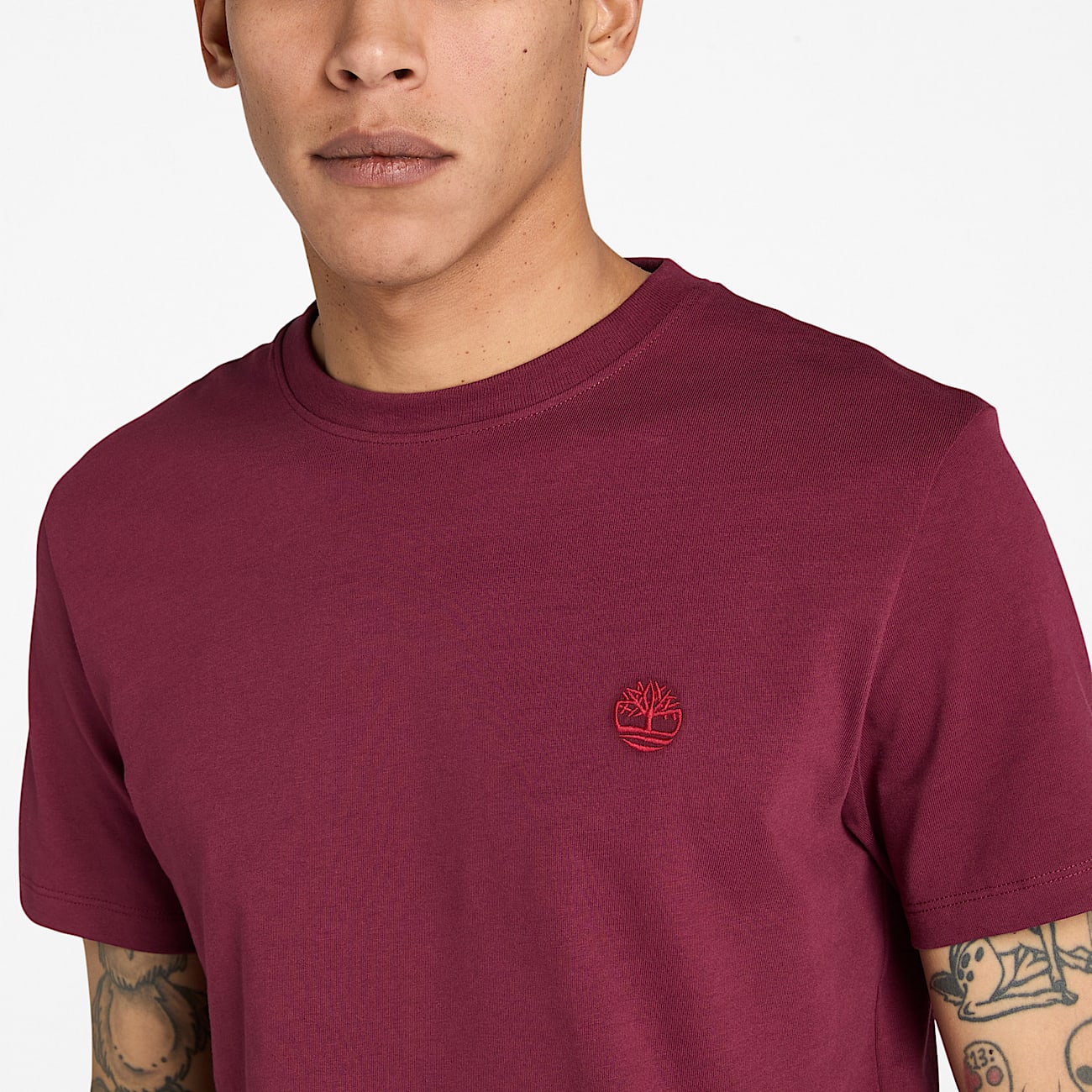 TIMBERLAND SMALL LOGO T-SHIRT  - BURGUNDY