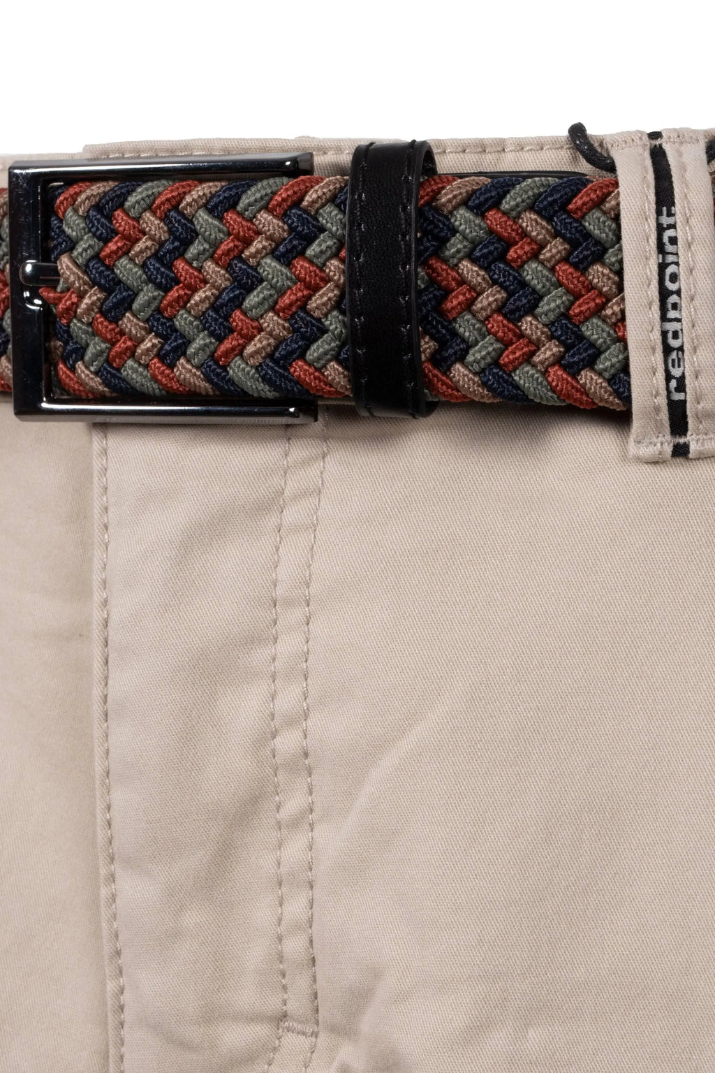 REDPOINT CHINO SHORT WITH BELT - BEIGE