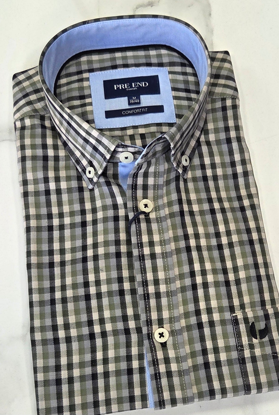 PRE END ROME SMALL CHECK L/S SHIRT - GREEN