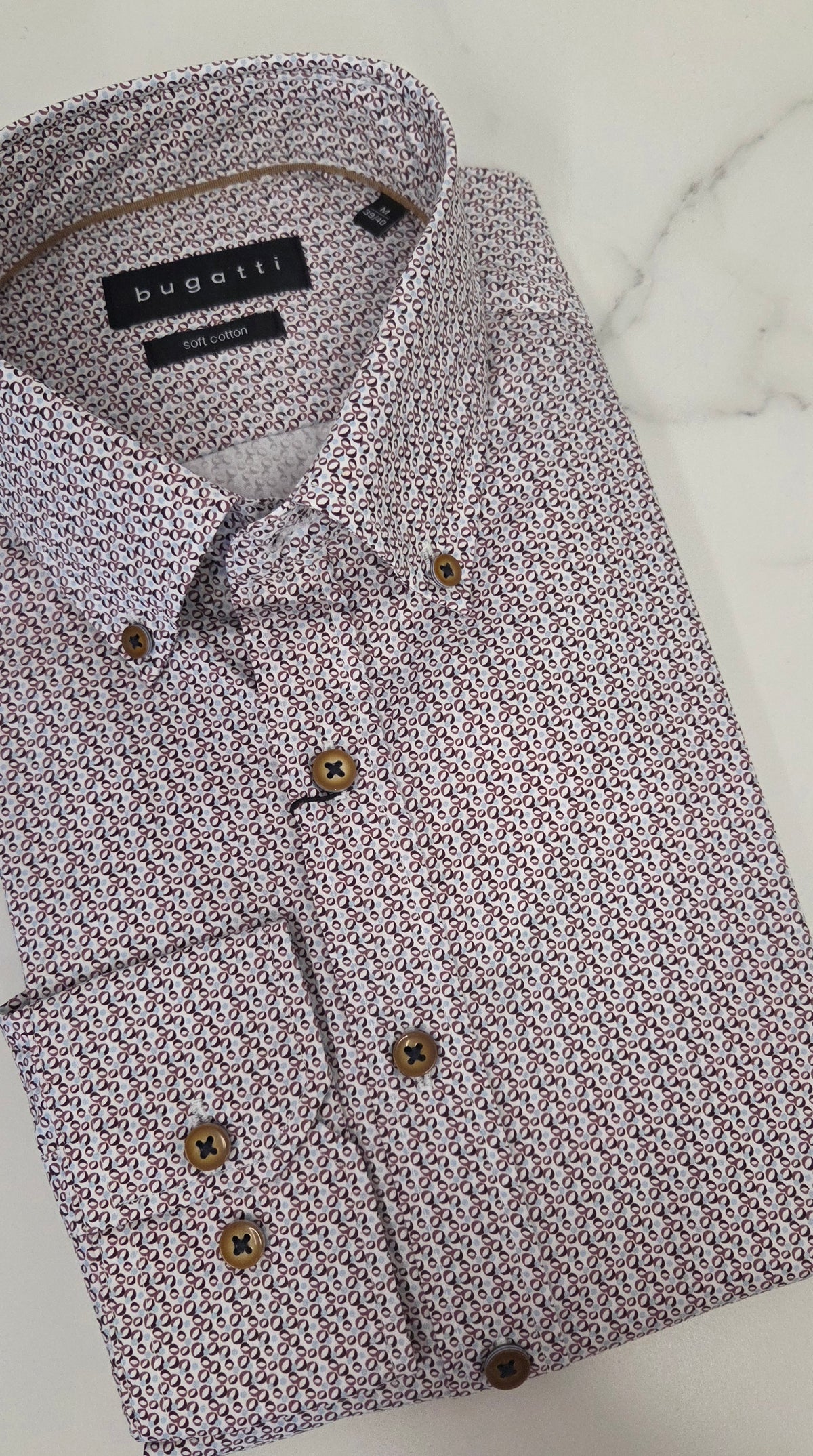 BUGATTI PATTERN PRINT L/S SHIRT (28511F/730) - MULTI