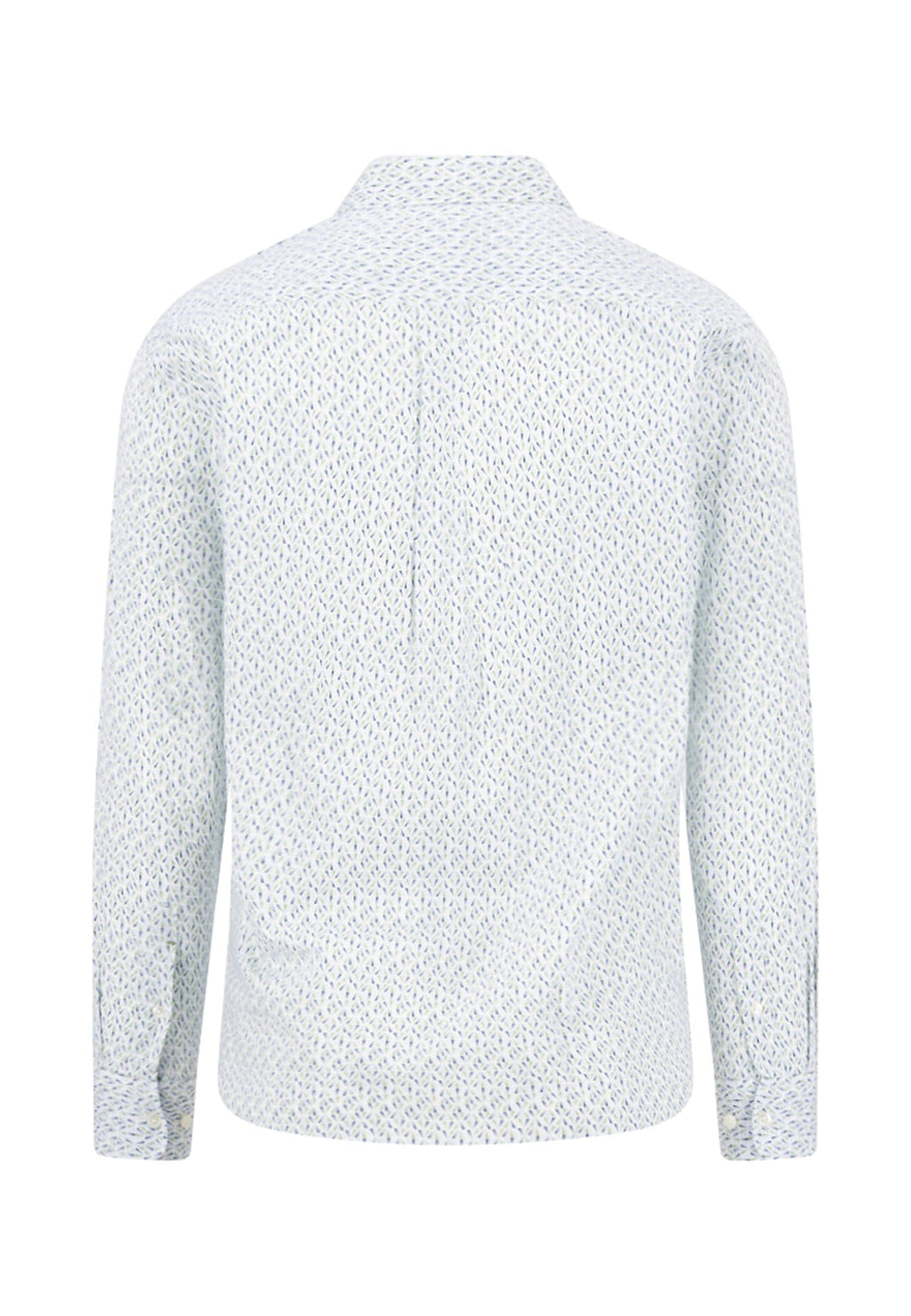 FYNCH HATTON PRINTED L/S SHIRT  - BLUE/GREEN
