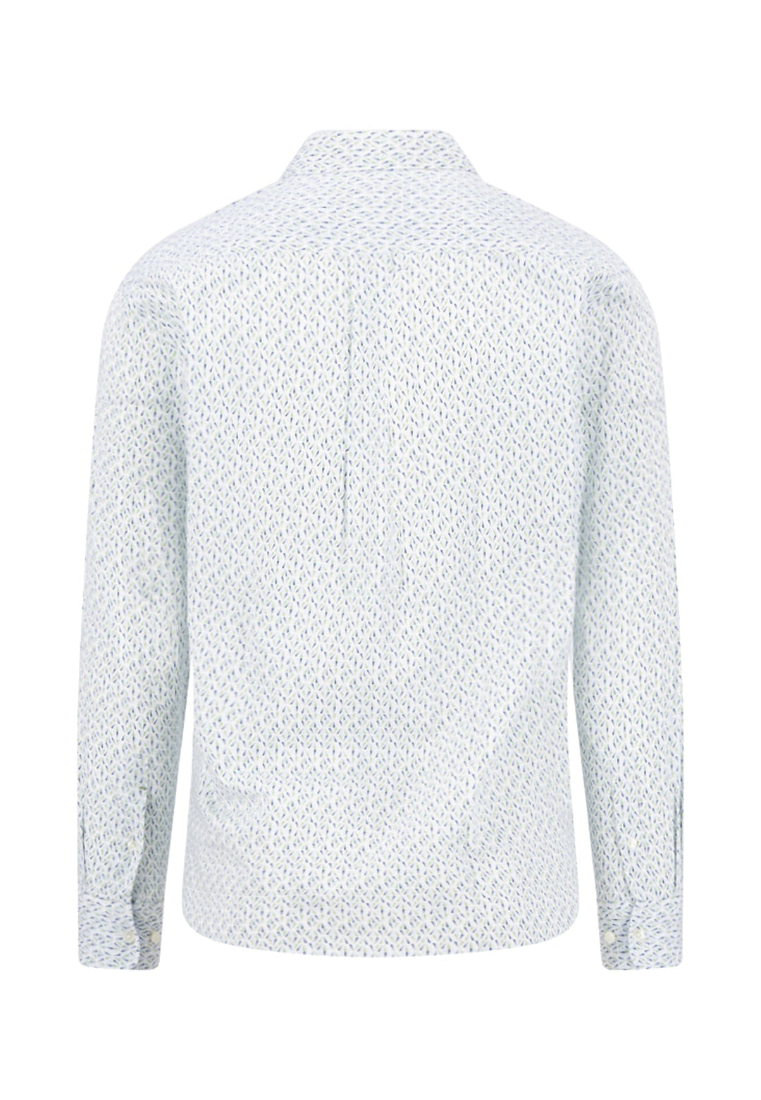 FYNCH HATTON PRINTED L/S SHIRT  - BLUE/GREEN