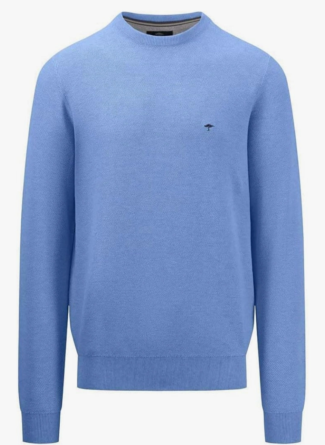 FYNCH HATTON O NECK TEXTURED KNITWEAR  - BLUE