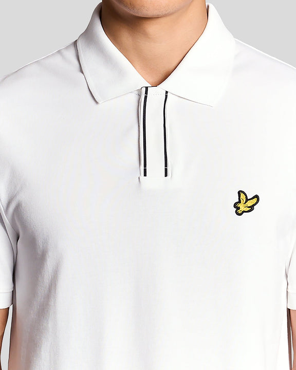 LYLE & SCOTT PLACKET TIPPED POLO SHIRT -WHITE