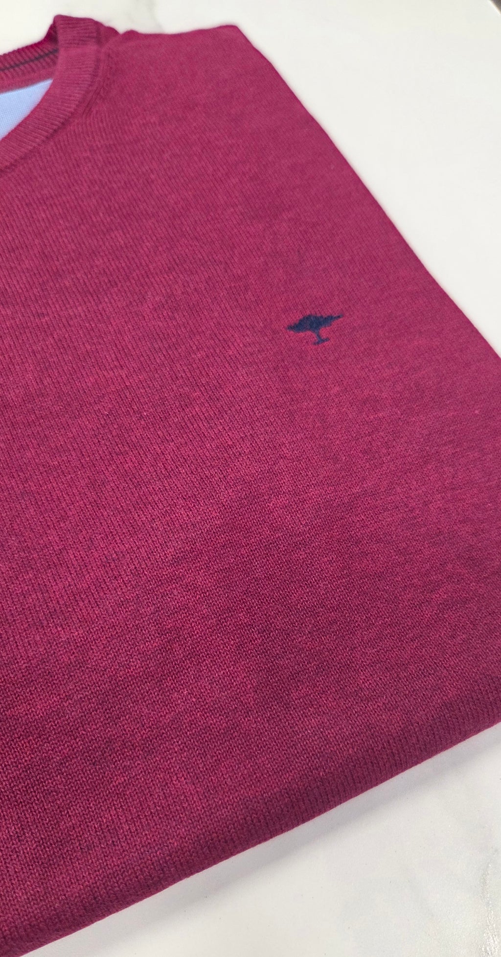 FYNCH HATTON O-NECK KNITWEAR  - WINE