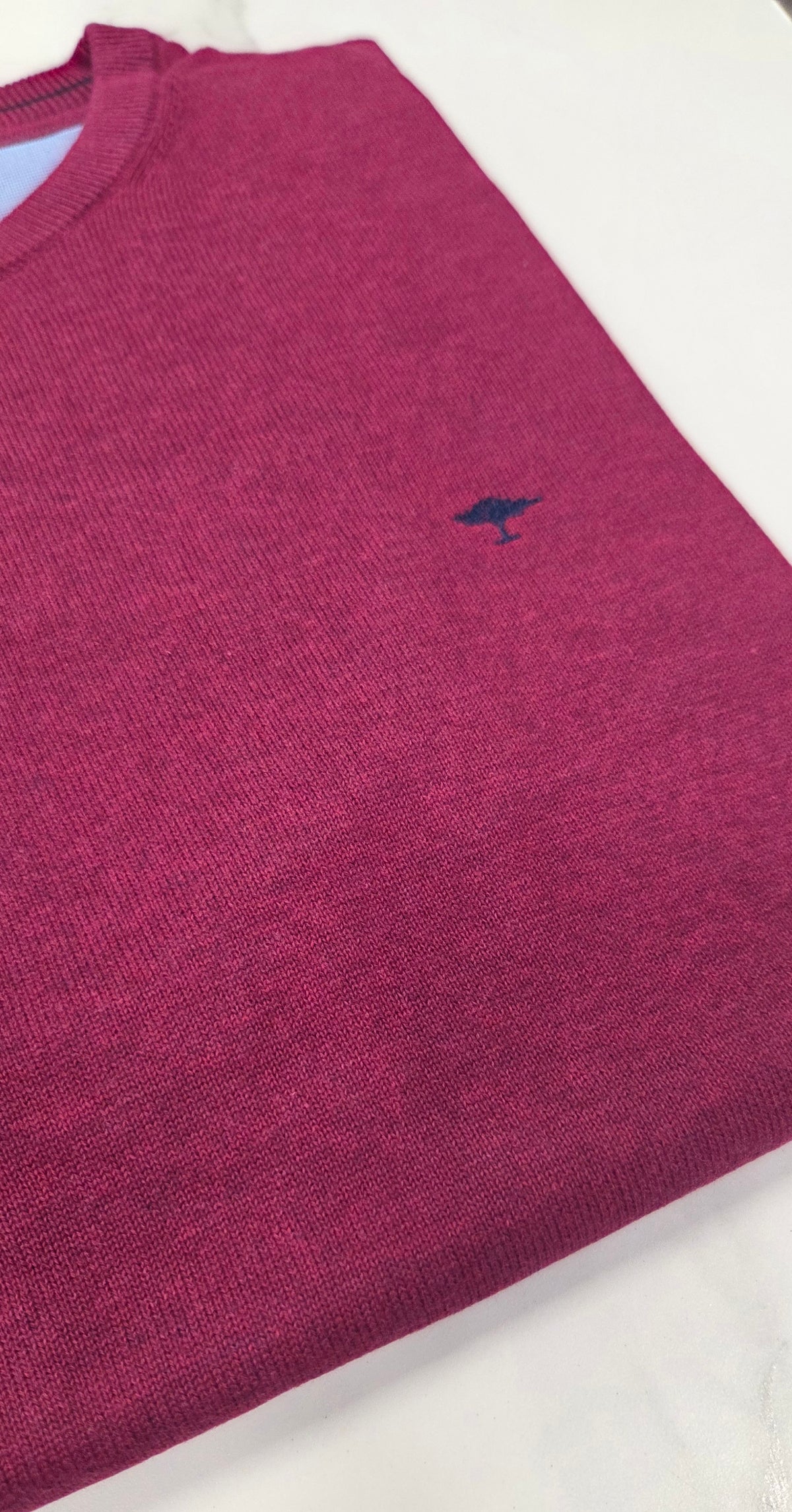 FYNCH HATTON O-NECK KNITWEAR  - WINE