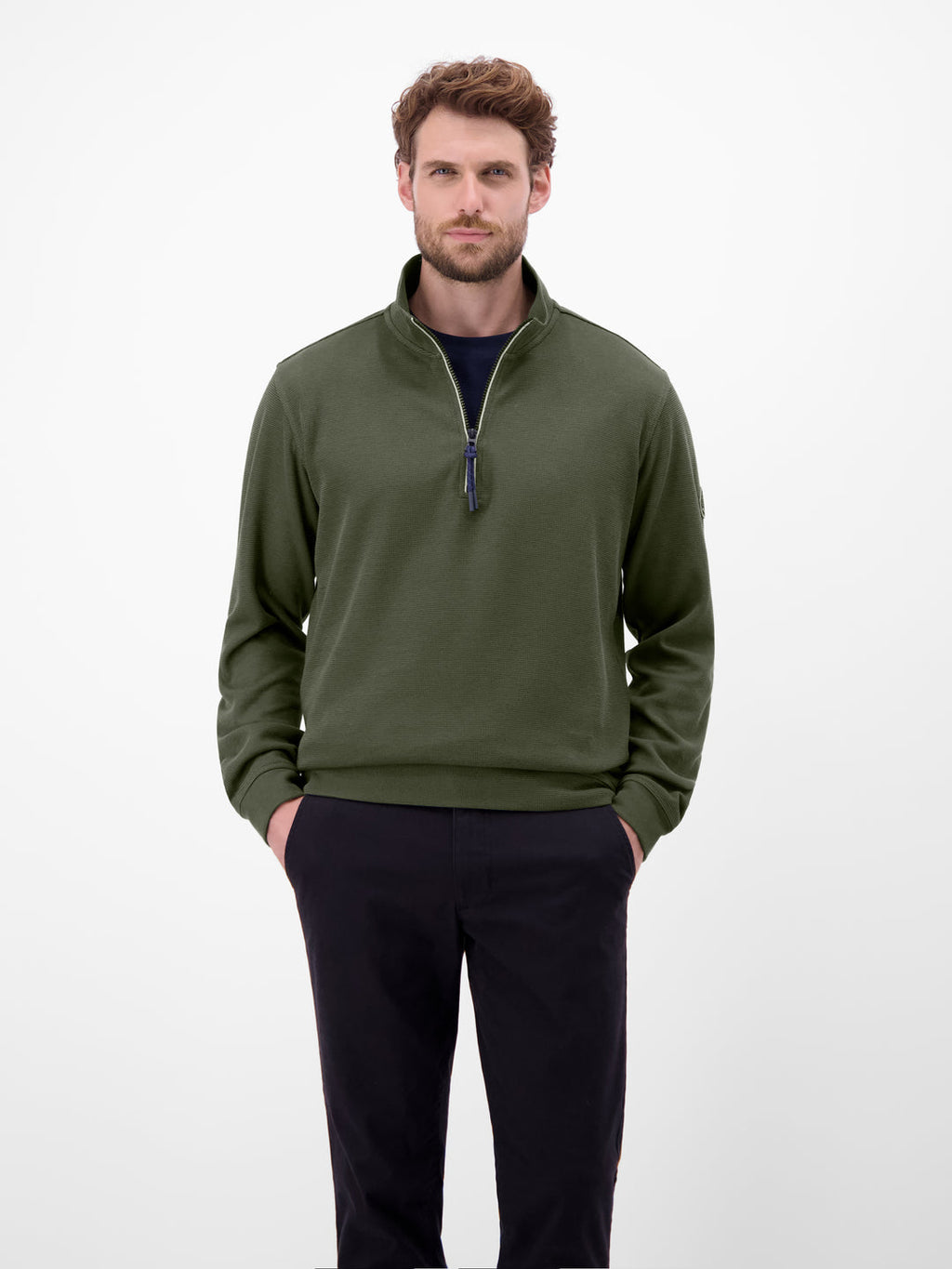LERROS SELANIK 1/4 ZIP SWEATSHIRT  - KHAKI
