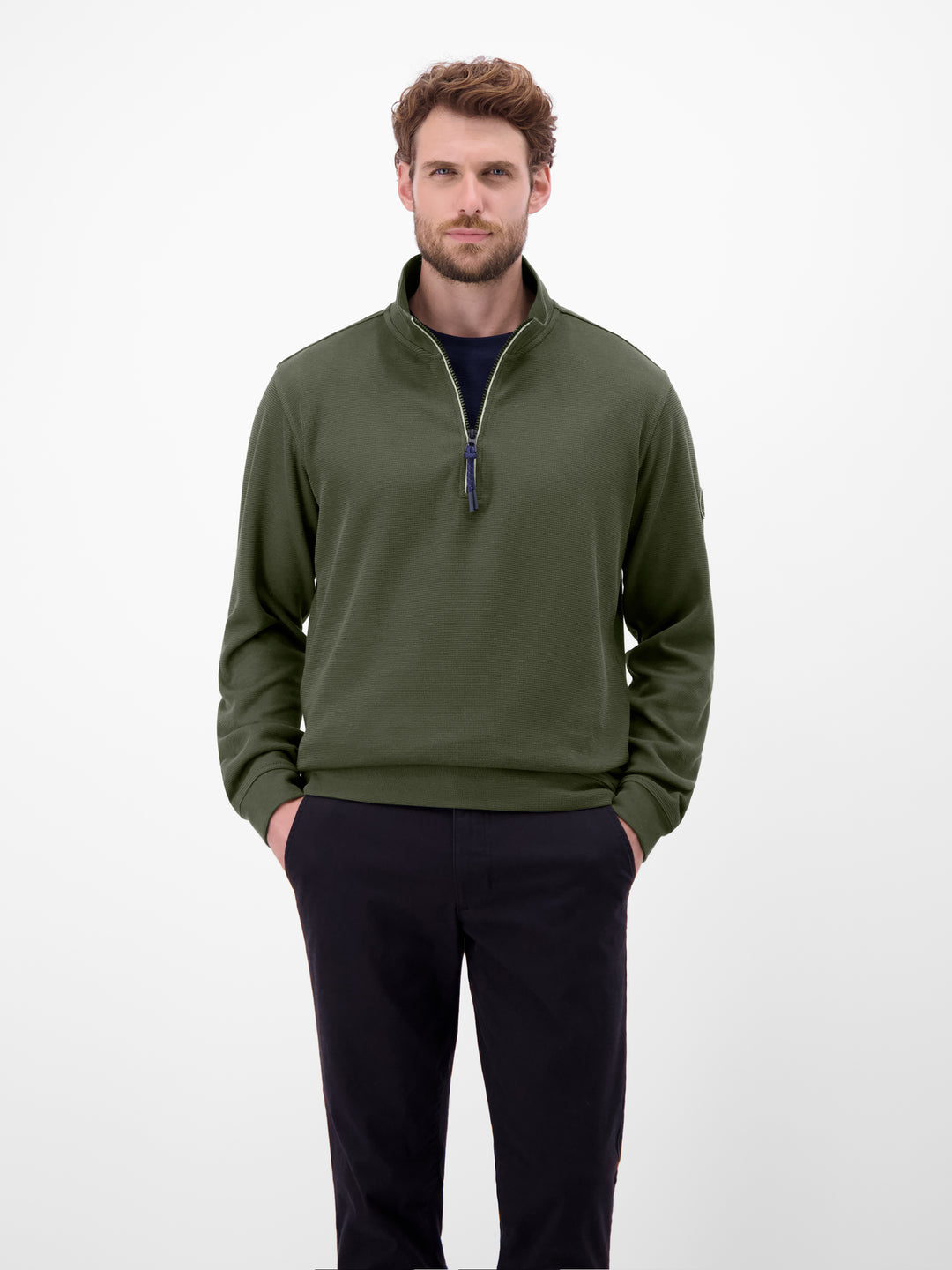 LERROS SELANIK 1/4 ZIP SWEATSHIRT (2584402/661) - KHAKI