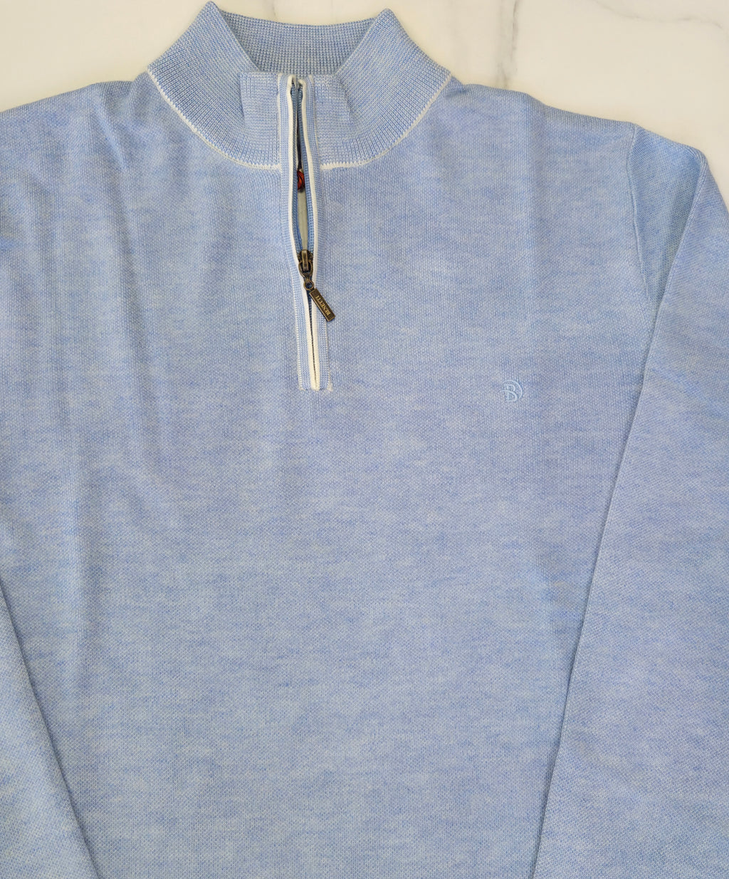 BENETTI JULIUS 1/4 ZIP KNITWEAR - SKY BLUE